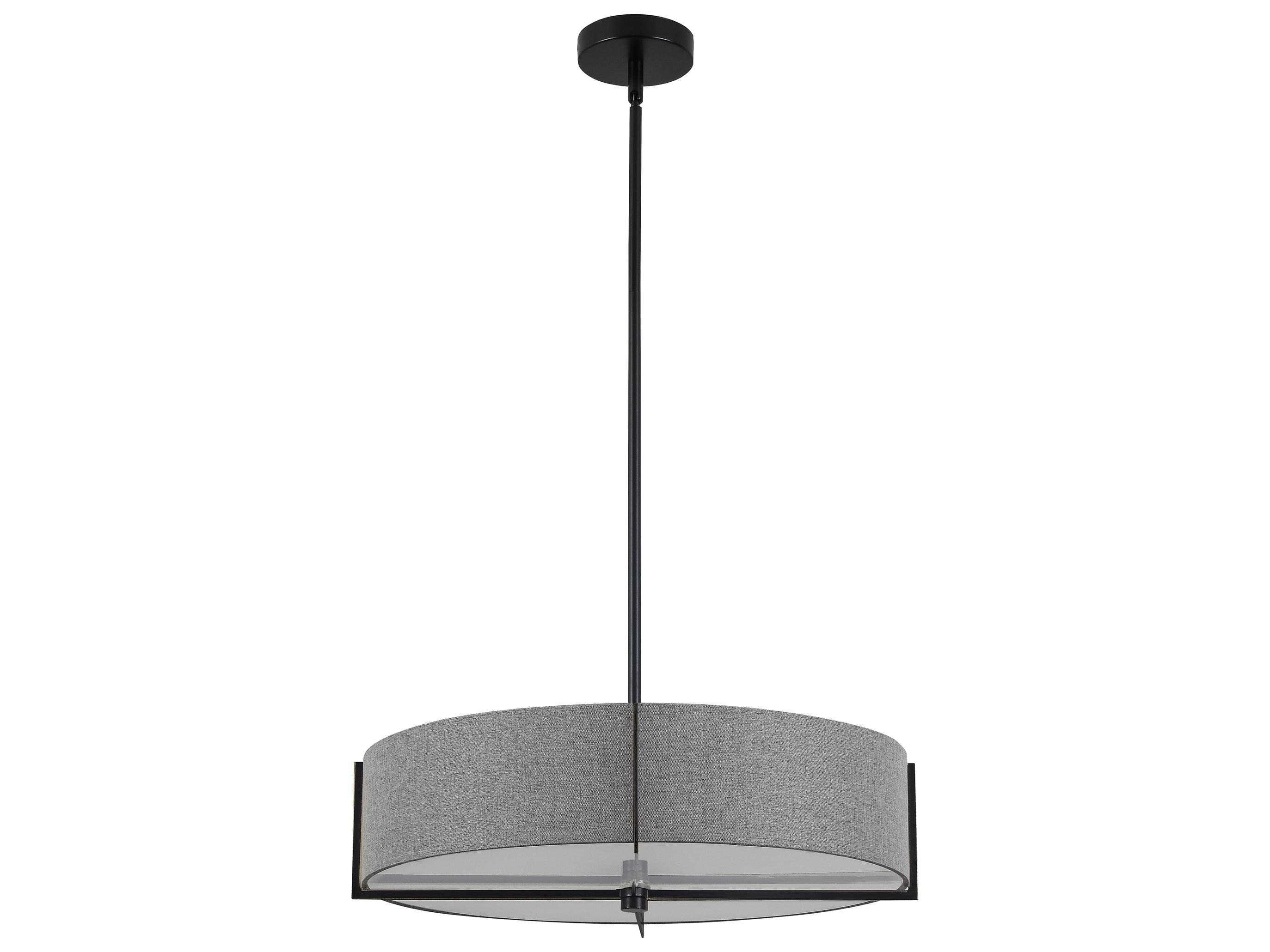 Dainolite Preston 4-Light Grey Matte Black Round Pendant