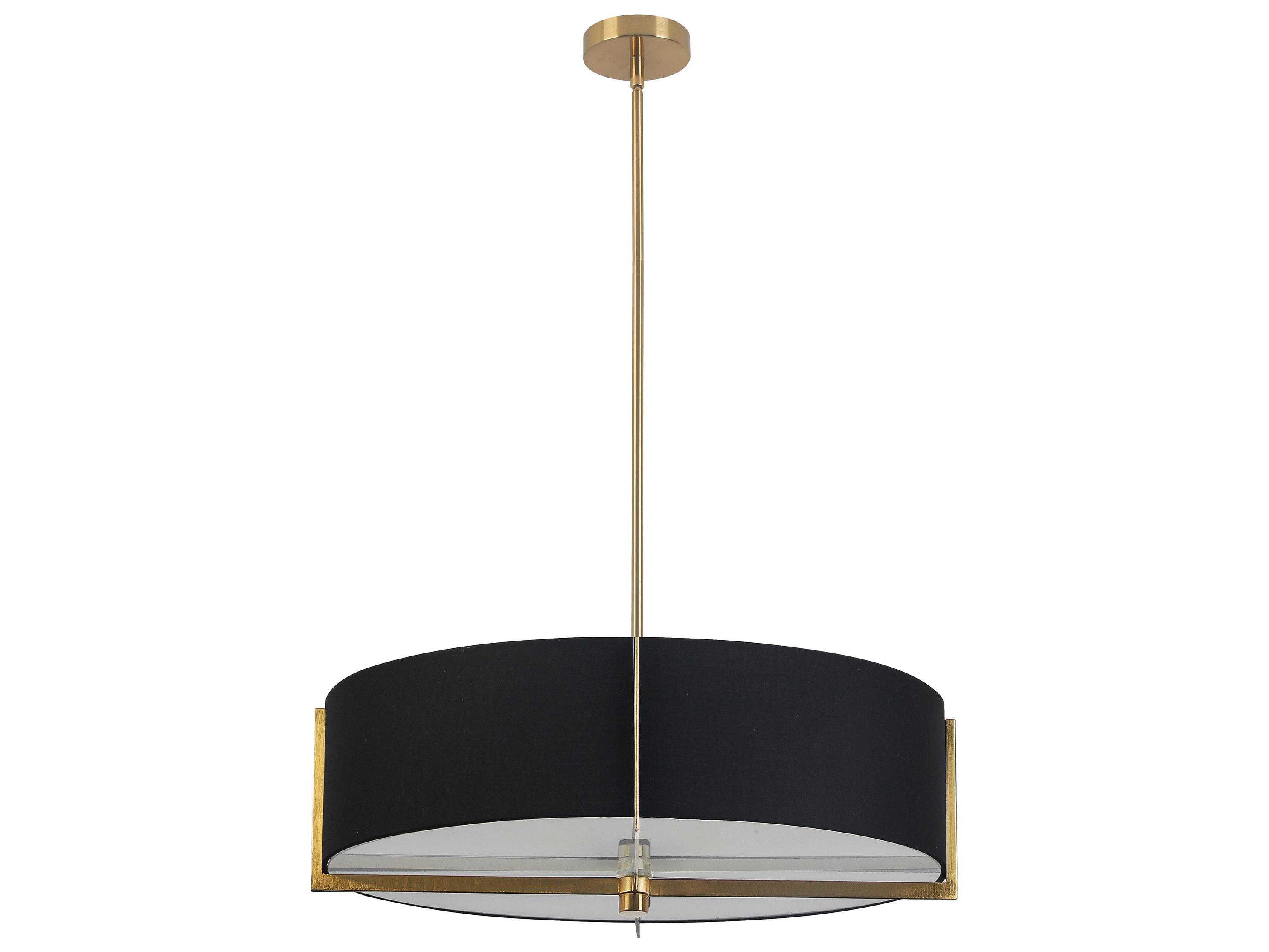 Dainolite Preston 4-Light Black Aged Brass Round Pendant