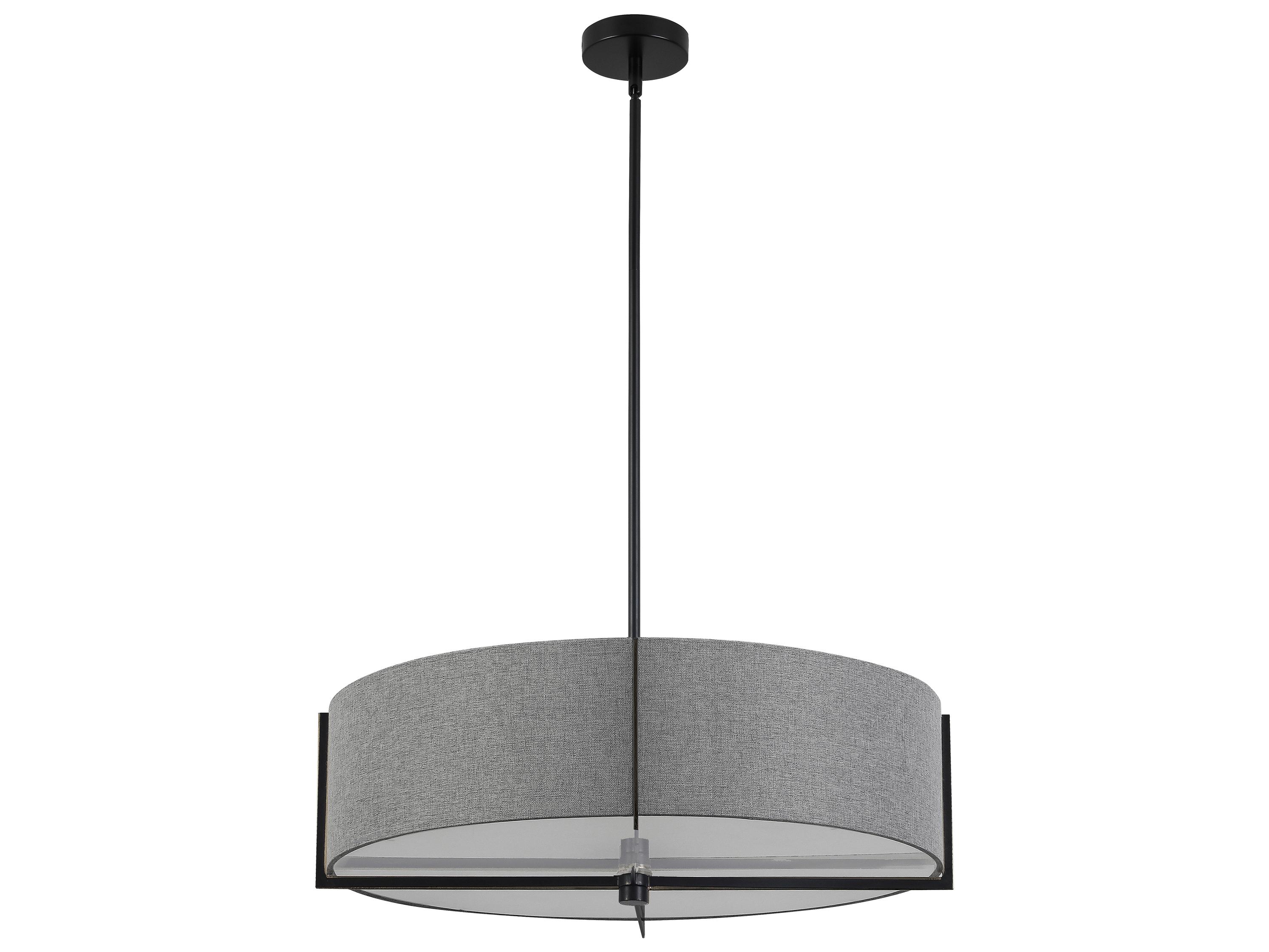 Dainolite Preston 4-Light Grey Matte Black Round Pendant