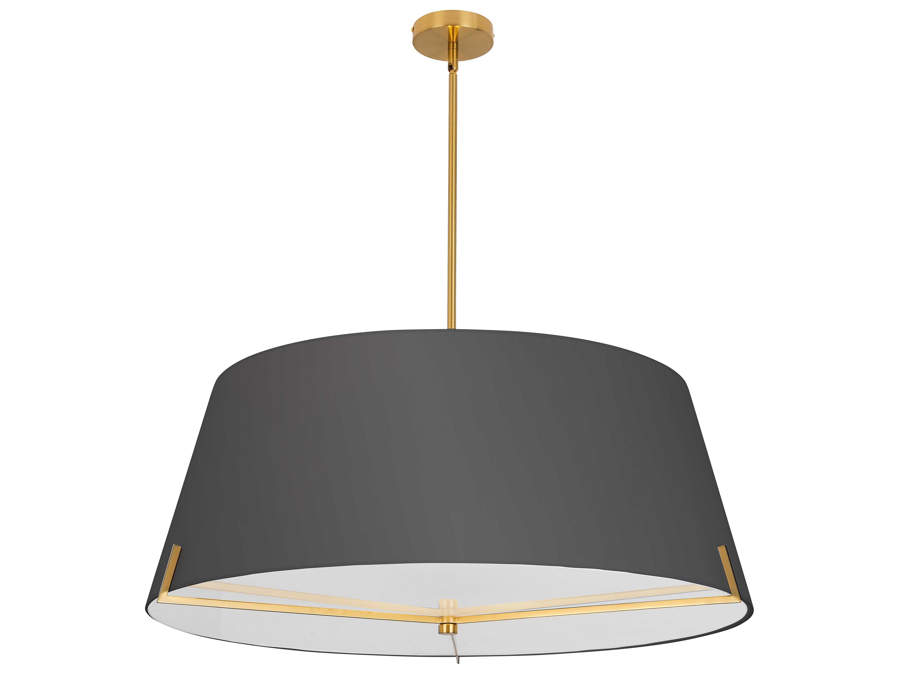 Dainolite Preston 4-Light Black Aged Brass Drum Pendant