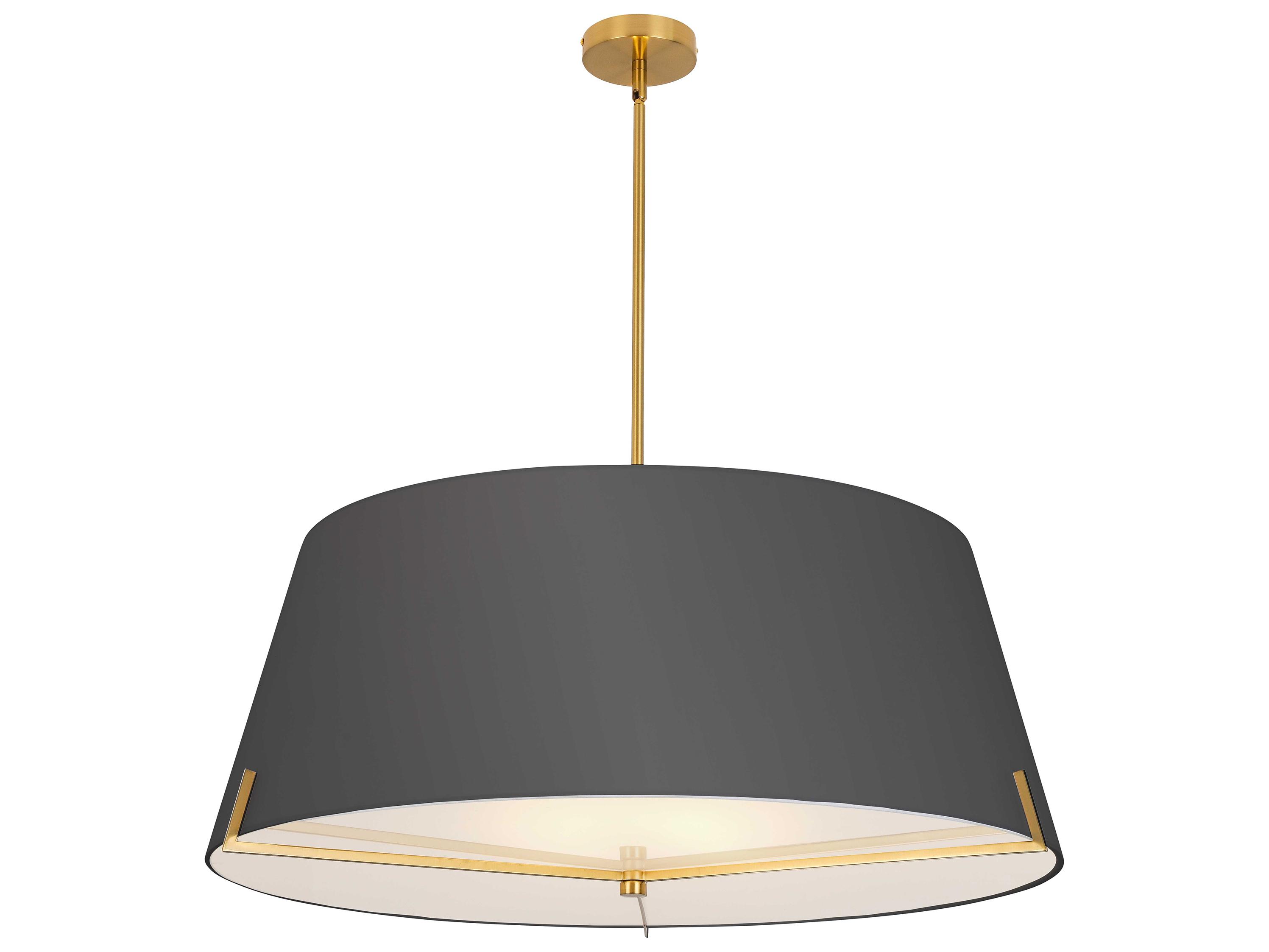 Dainolite Preston 4-Light Black Aged Brass Drum Pendant