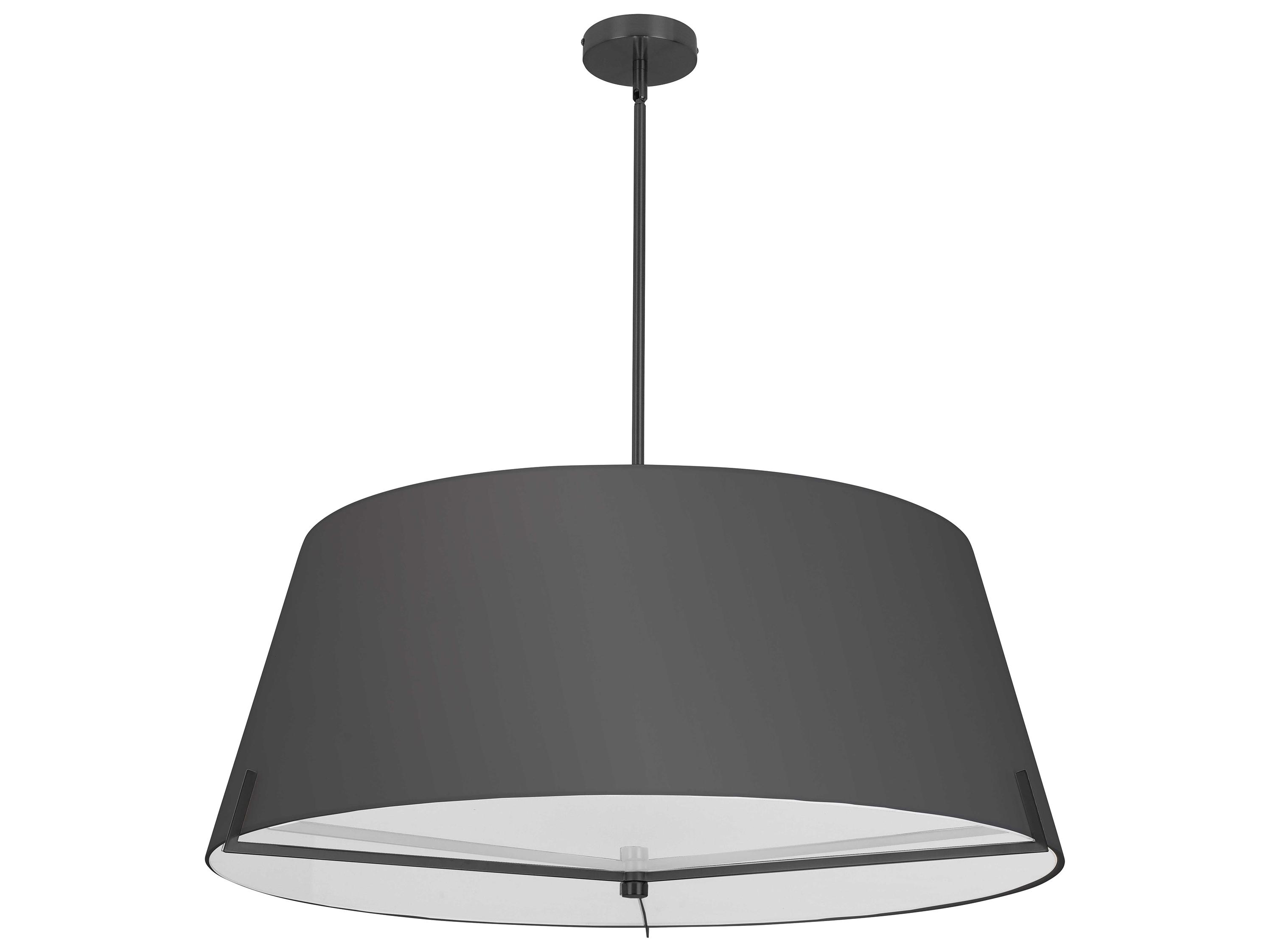 Dainolite Preston 4-Light Black Matte Drum Pendant