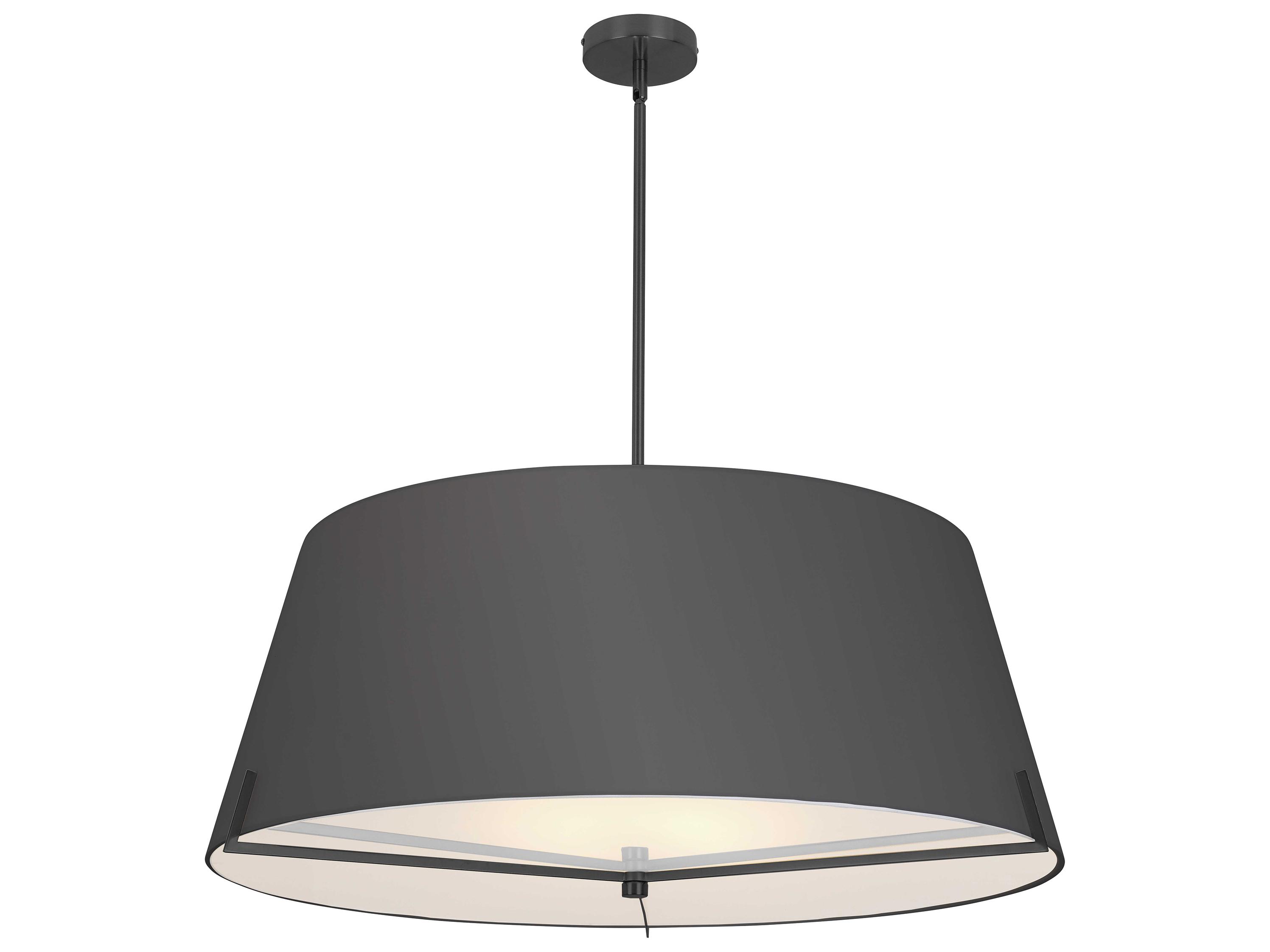Dainolite Preston 4-Light Black Matte Drum Pendant