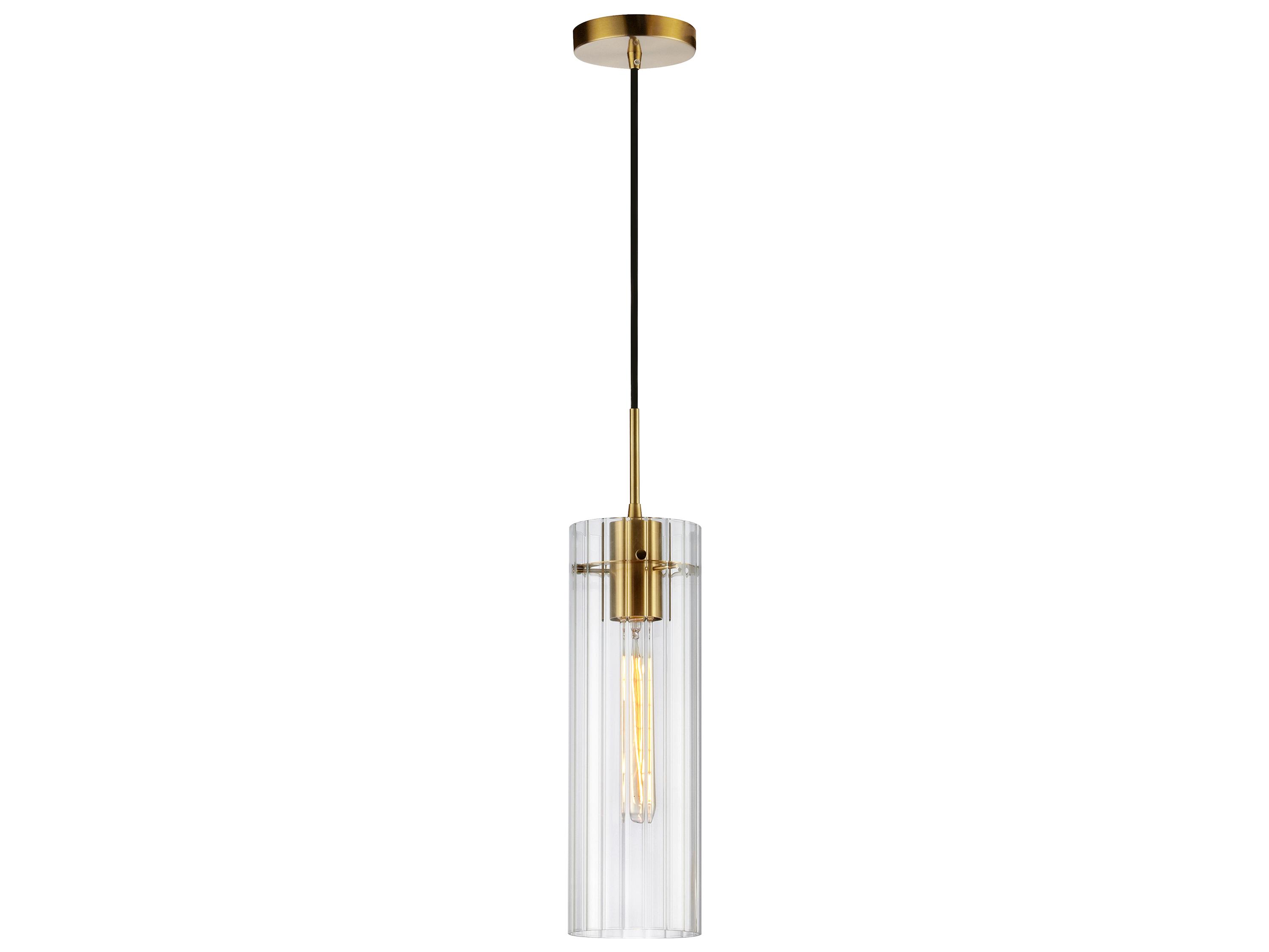 Dainolite Patia 1-Light Aged Brass Cylinder Mini Pendant