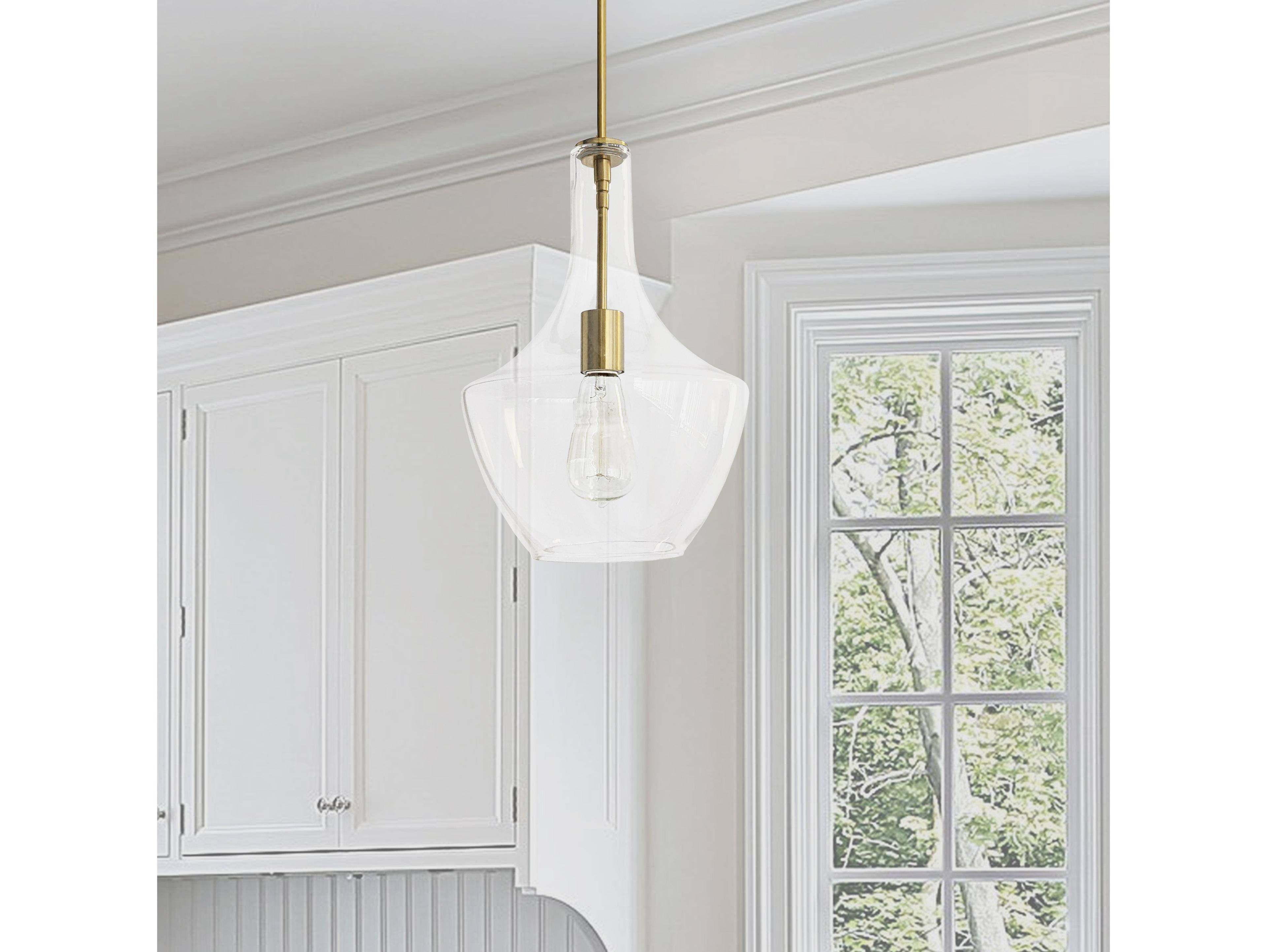Dainolite Petalite 1-Light Aged Brass Mini Pendant