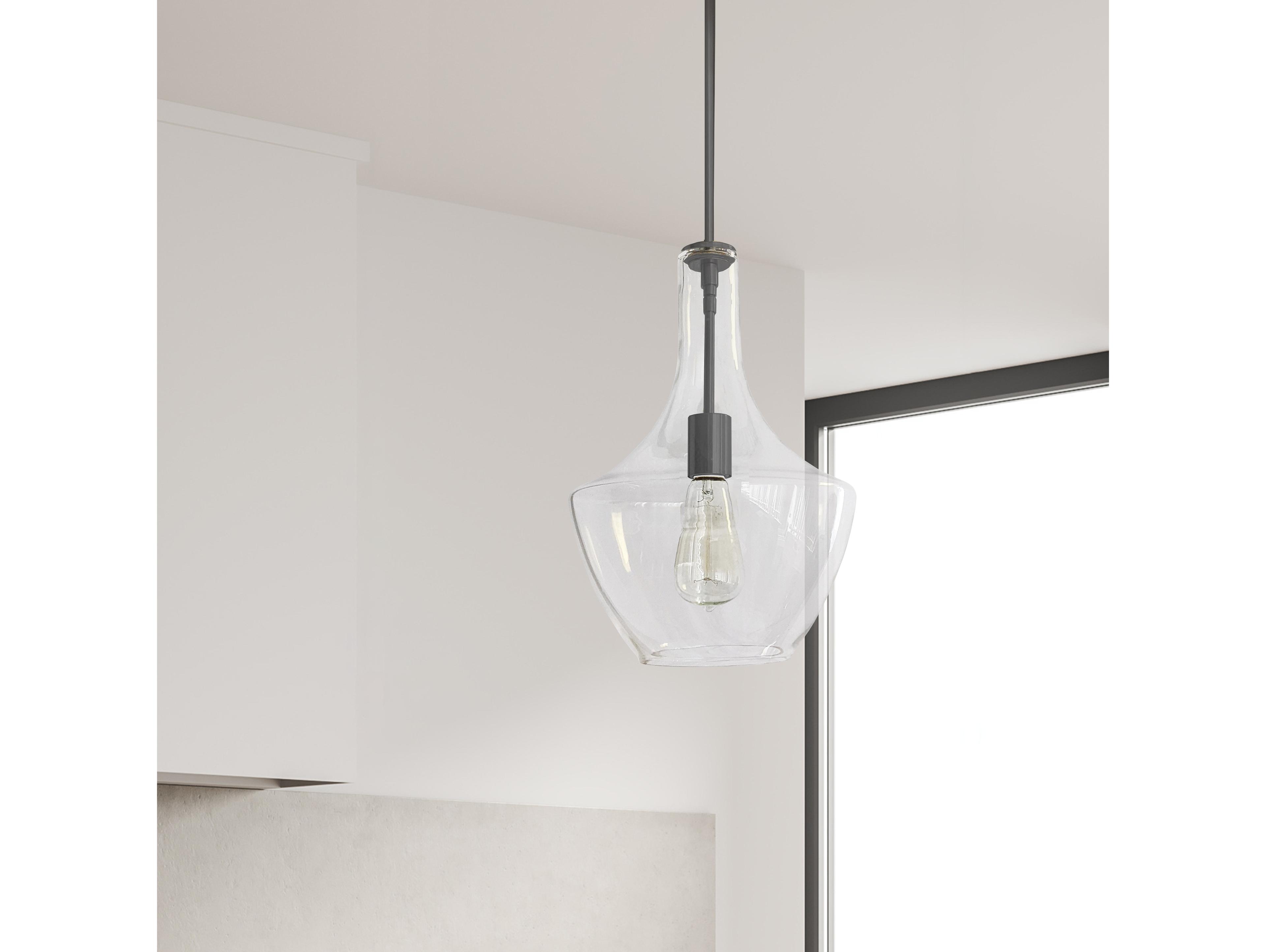 Dainolite Petalite 1-Light Matte Black Mini Pendant