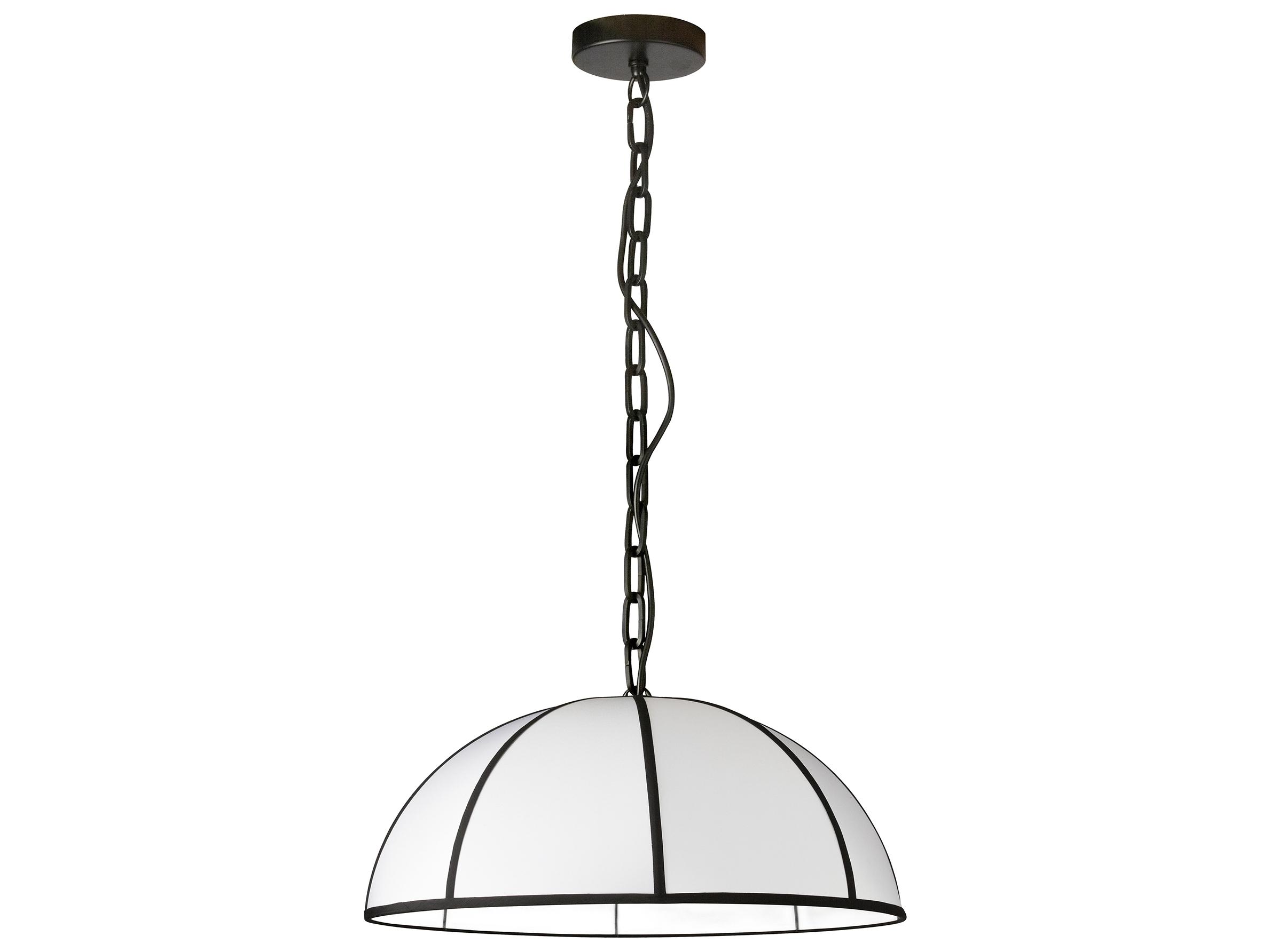 Dainolite Portobello 1-Light Matte Black Dome Pendant