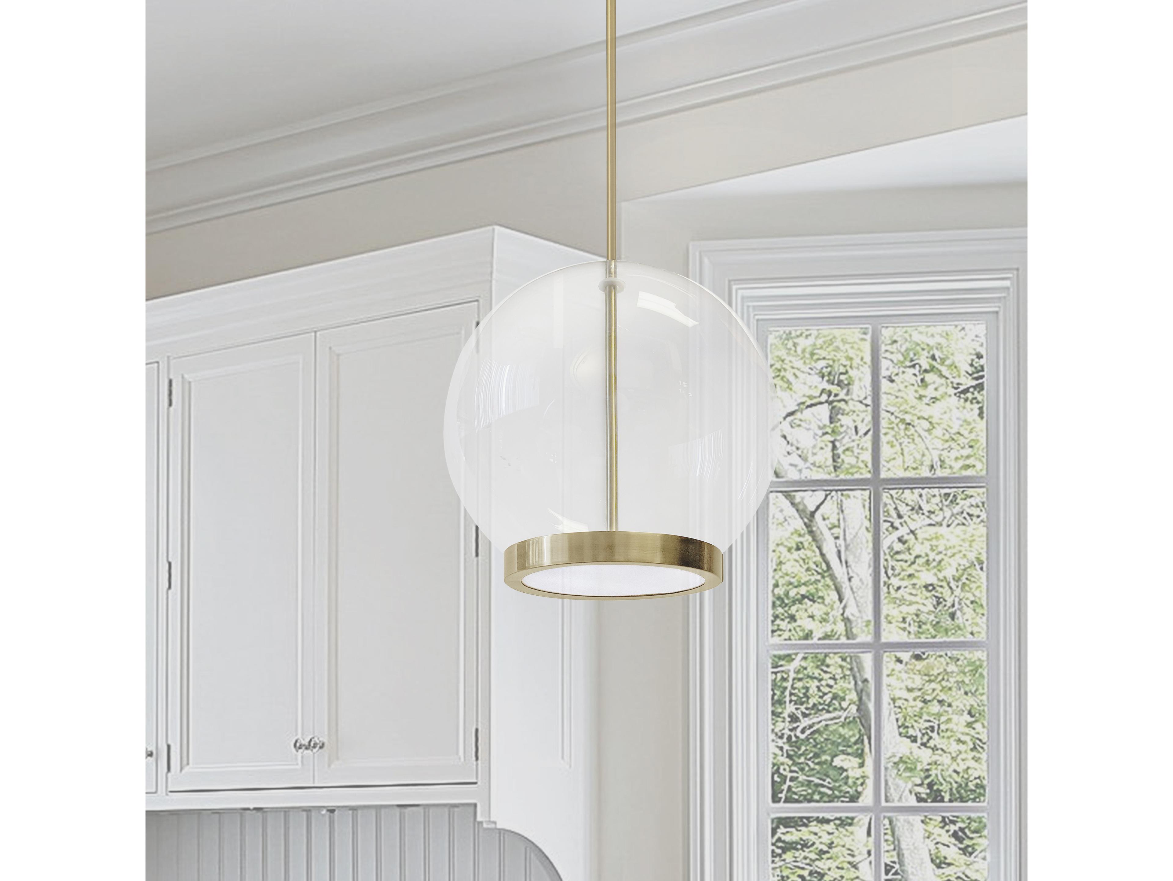 Dainolite Picotas 1-Light Aged Brass Globe Mini Pendant