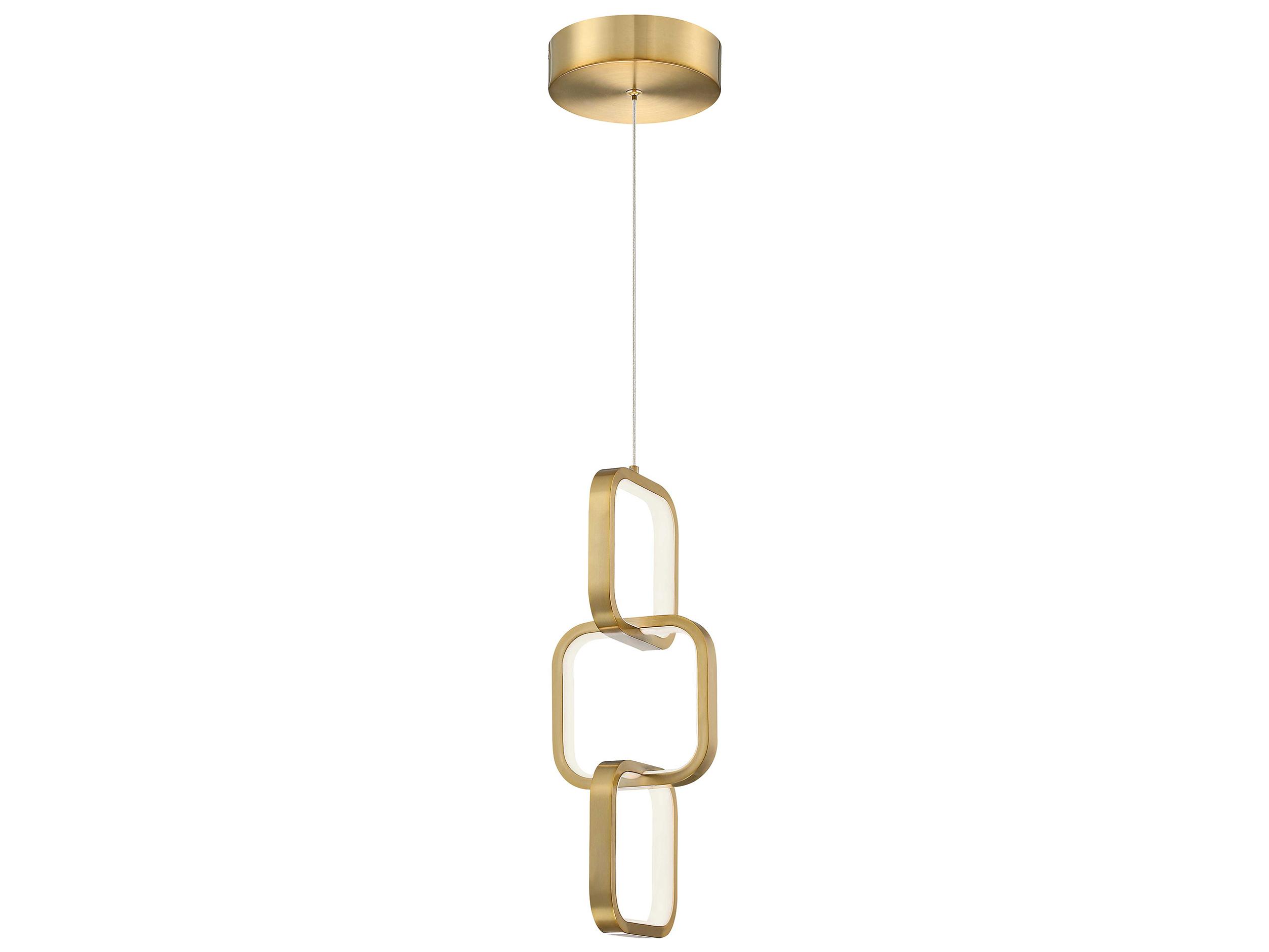 Dainolite Patsy 1-Light Aged Brass White Geometric Mini Pendant