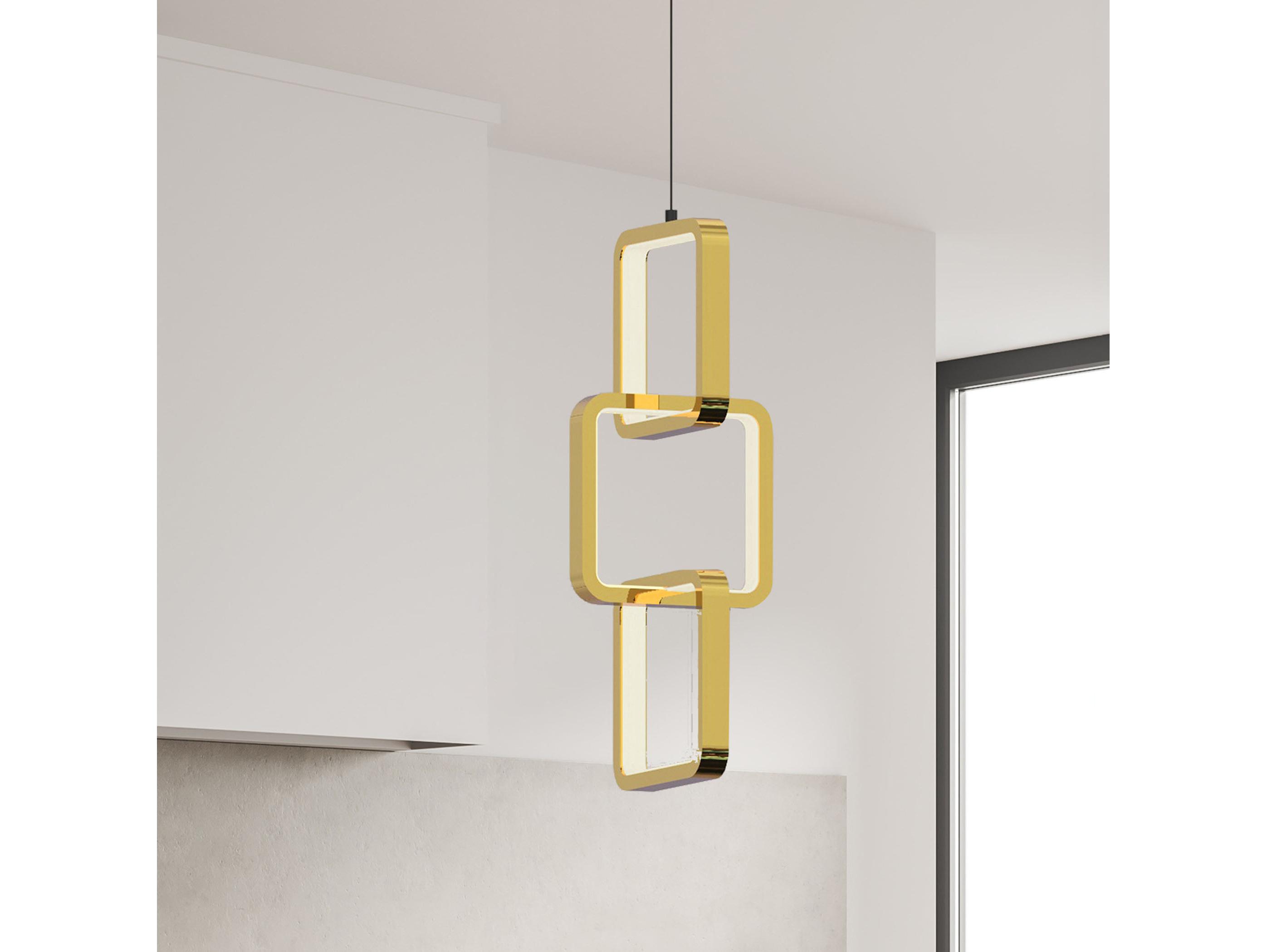 Dainolite Patsy 1-Light Aged Brass White Geometric Mini Pendant