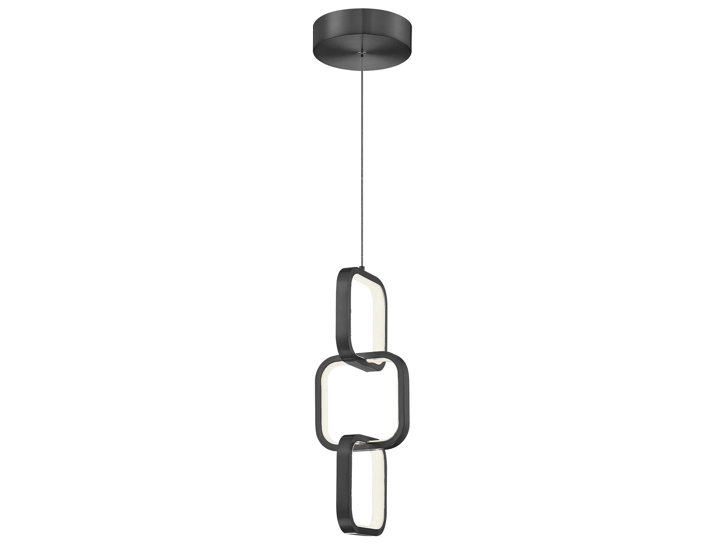 Dainolite Patsy 1-Light Matte Black White Geometric Mini Pendant