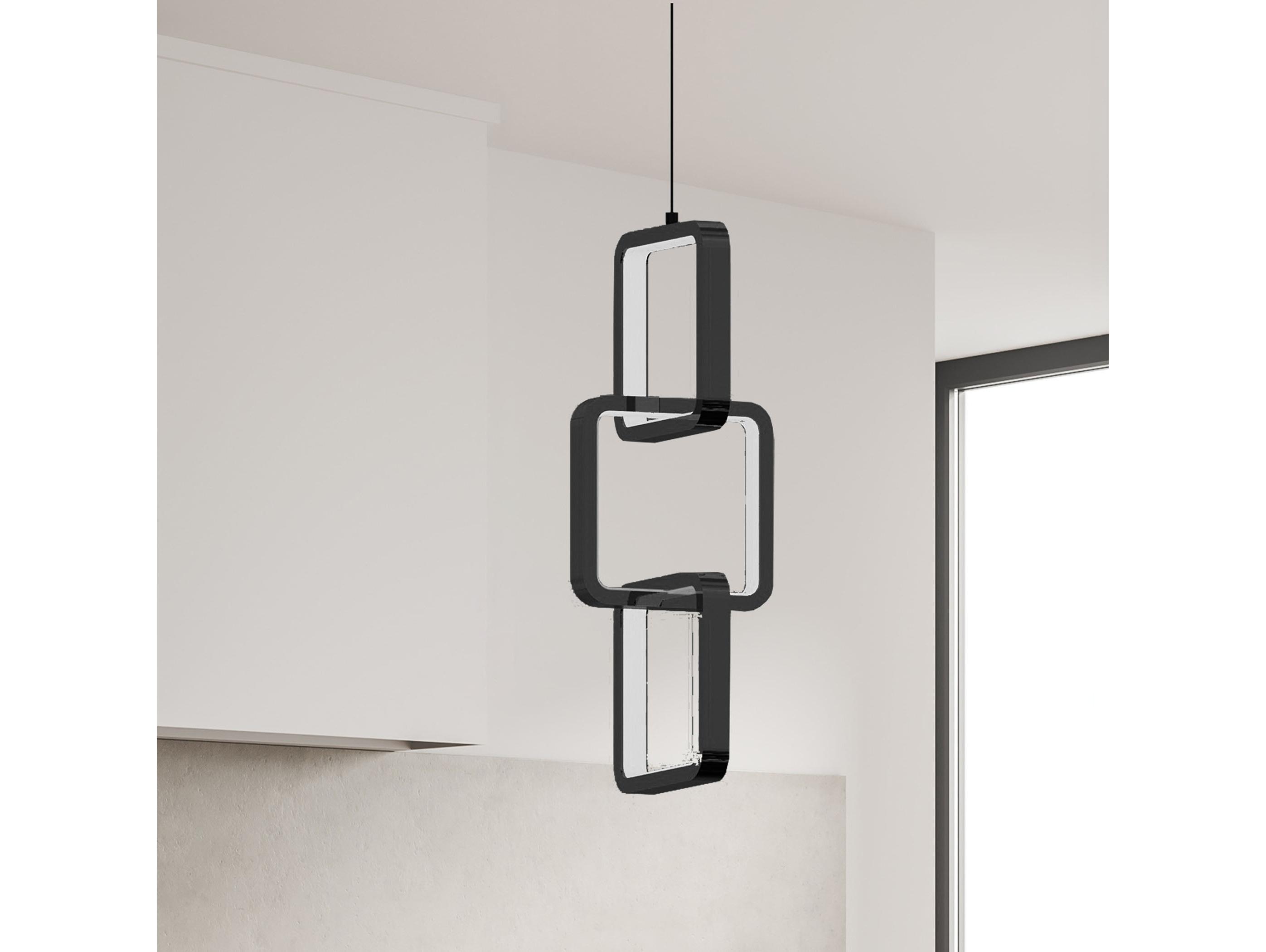 Dainolite Patsy 1-Light Matte Black White Geometric Mini Pendant