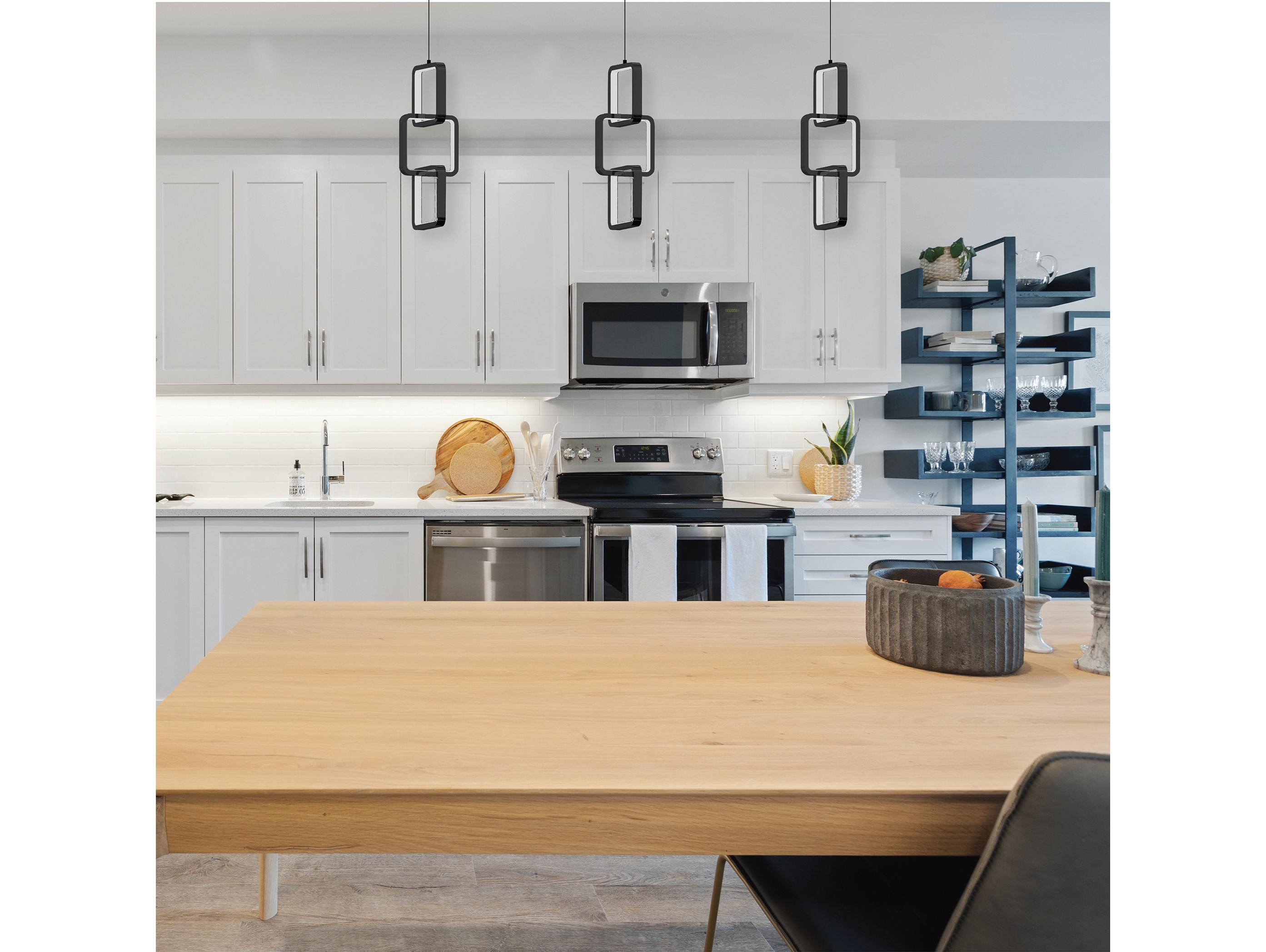 Dainolite Patsy 1-Light Matte Black White Geometric Mini Pendant