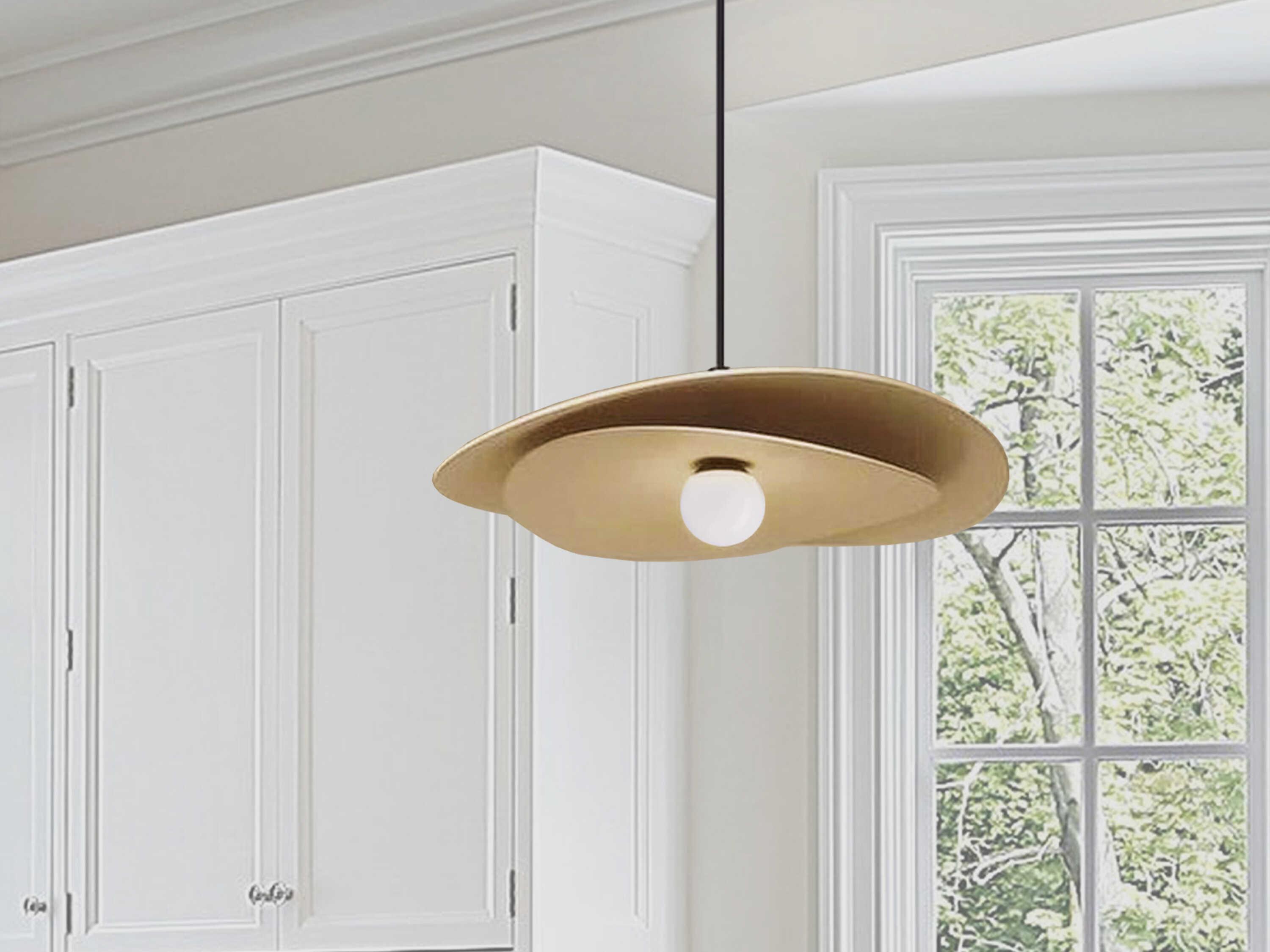 Dainolite Paven 1-Light Aged Brass Pendant