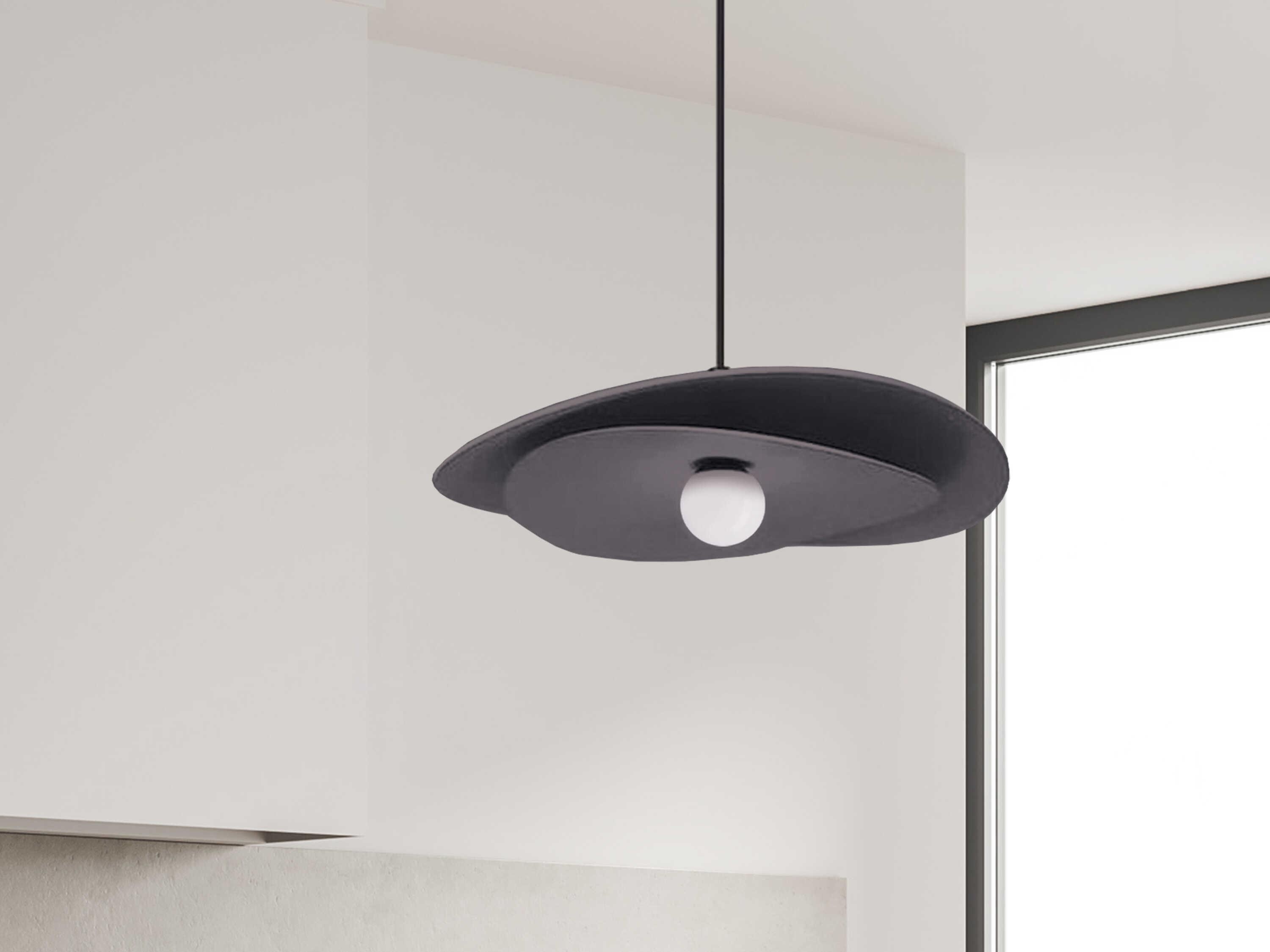 Dainolite Paven 1-Light Matte Black Pendant