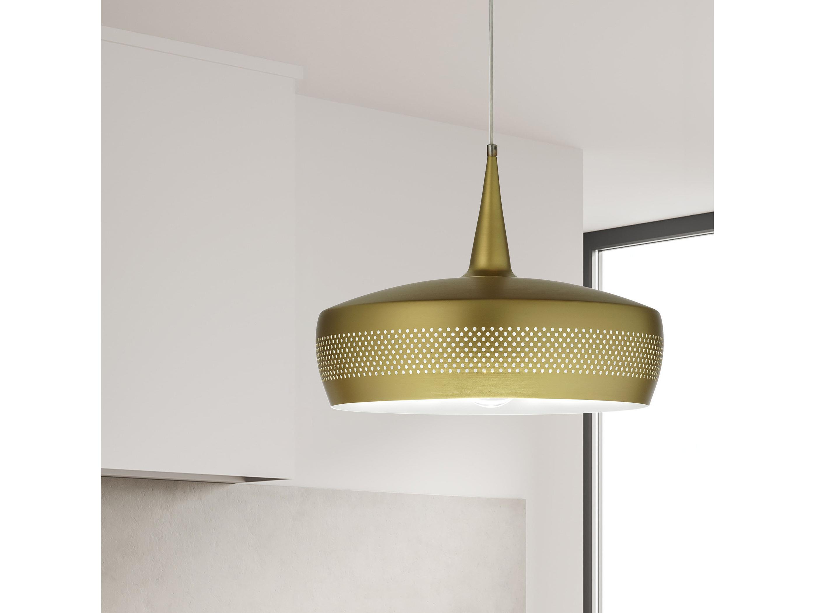 Dainolite Pixie 1-Light Aged Brass Drum Pendant