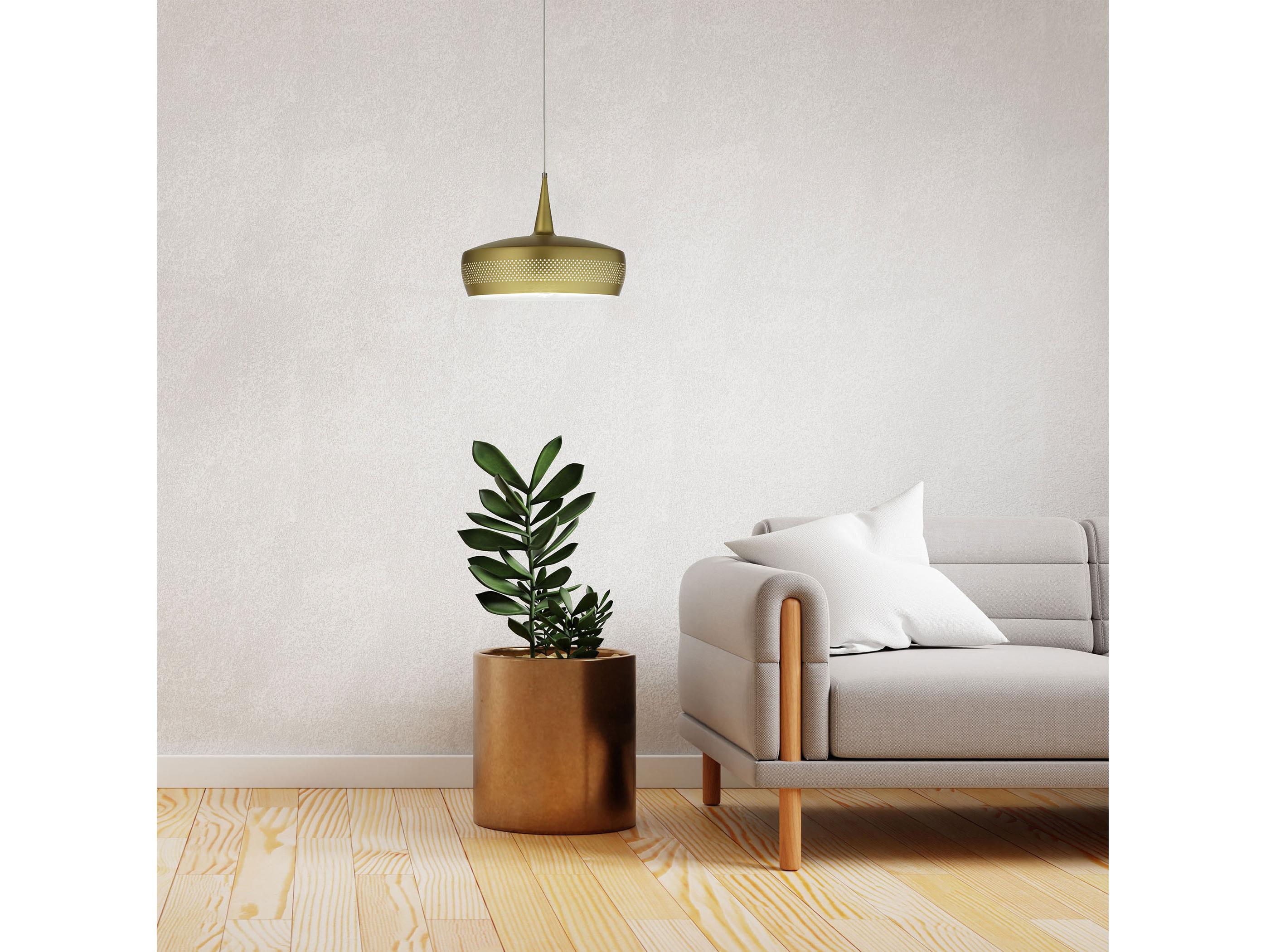 Dainolite Pixie 1-Light Aged Brass Drum Pendant