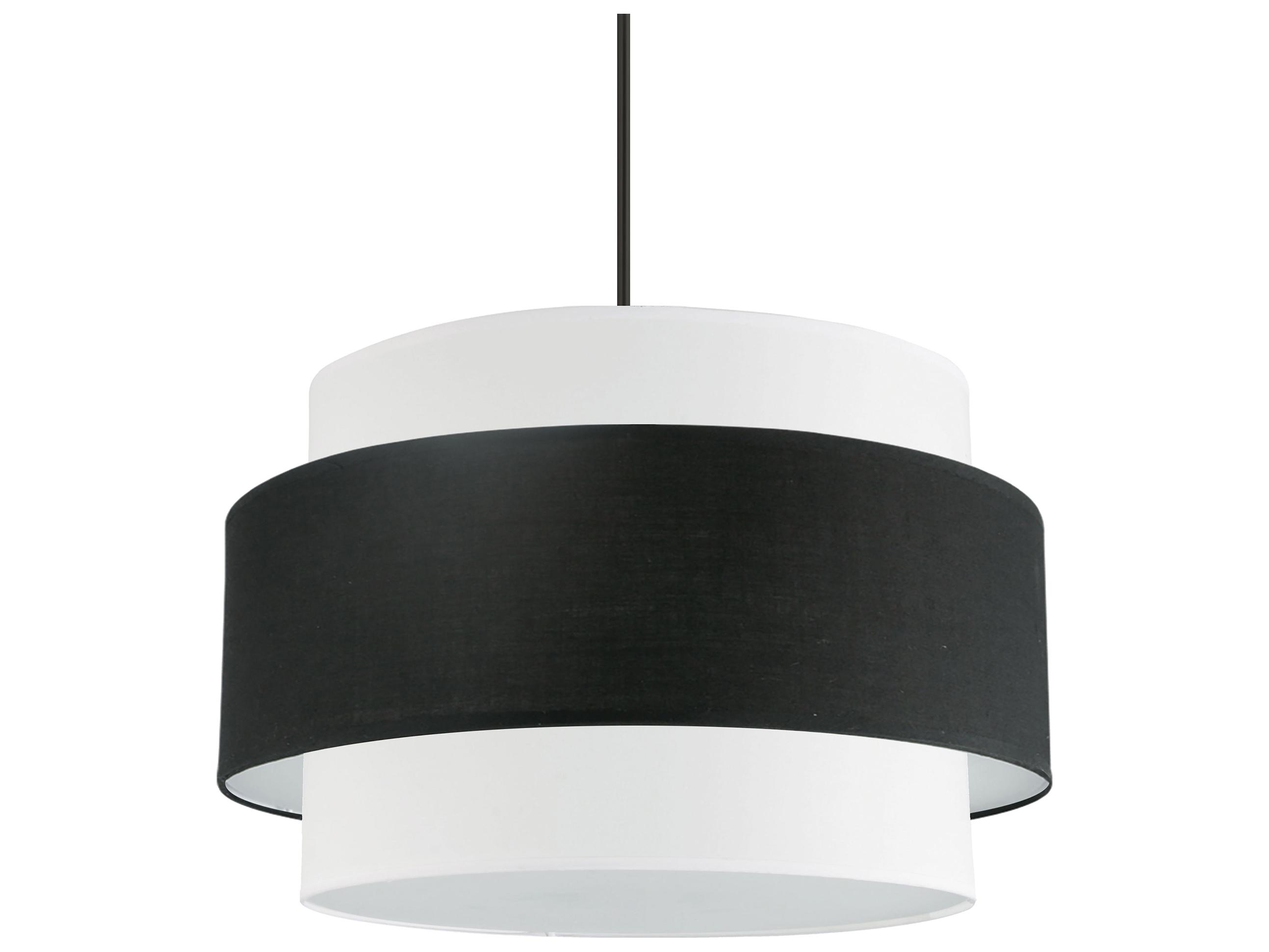 Dainolite Priya 4-Light Matte Black Drum Tiered Pendant