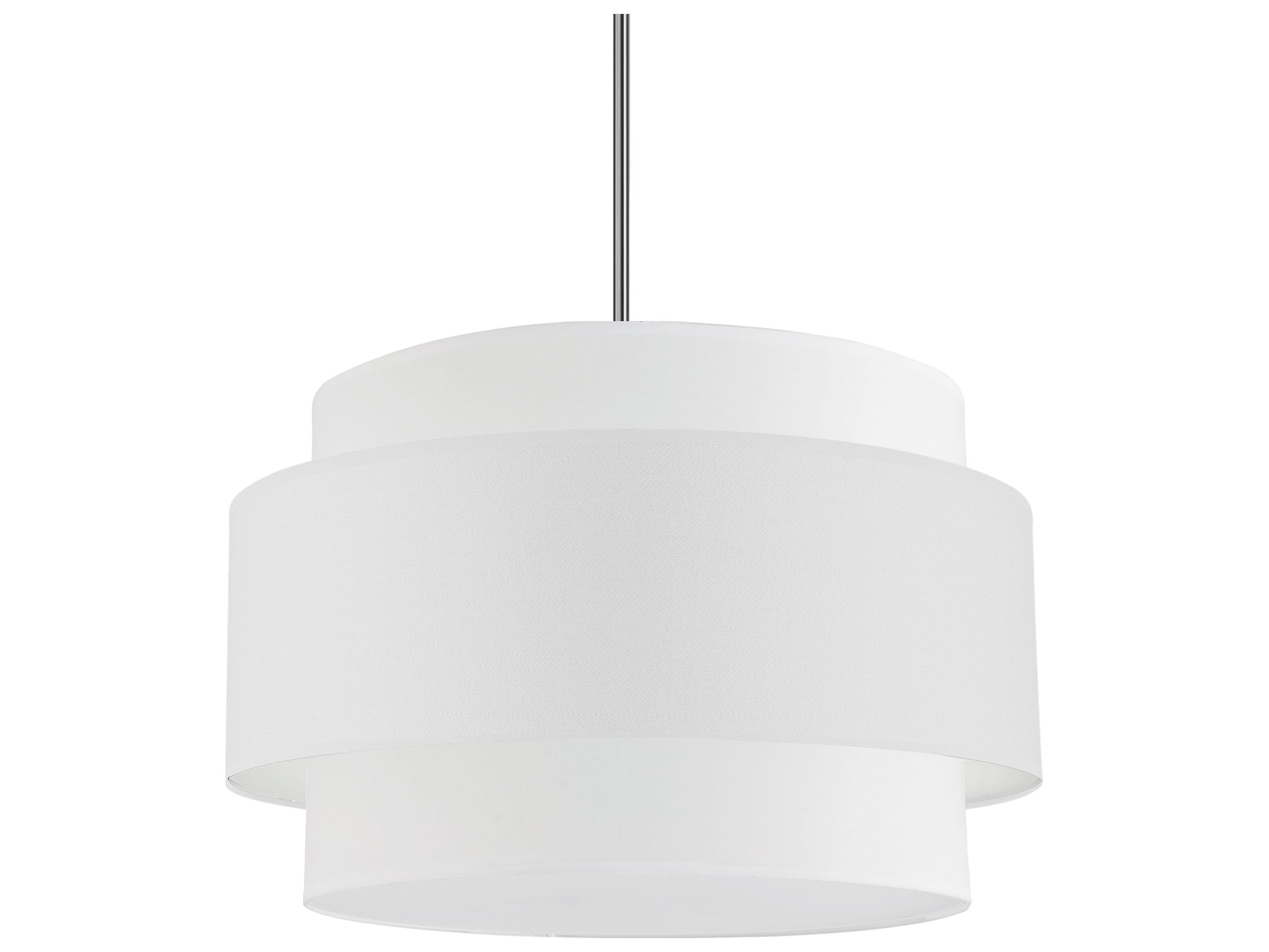 Dainolite Priya 4-Light Polished Chrome White Drum Tiered Pendant