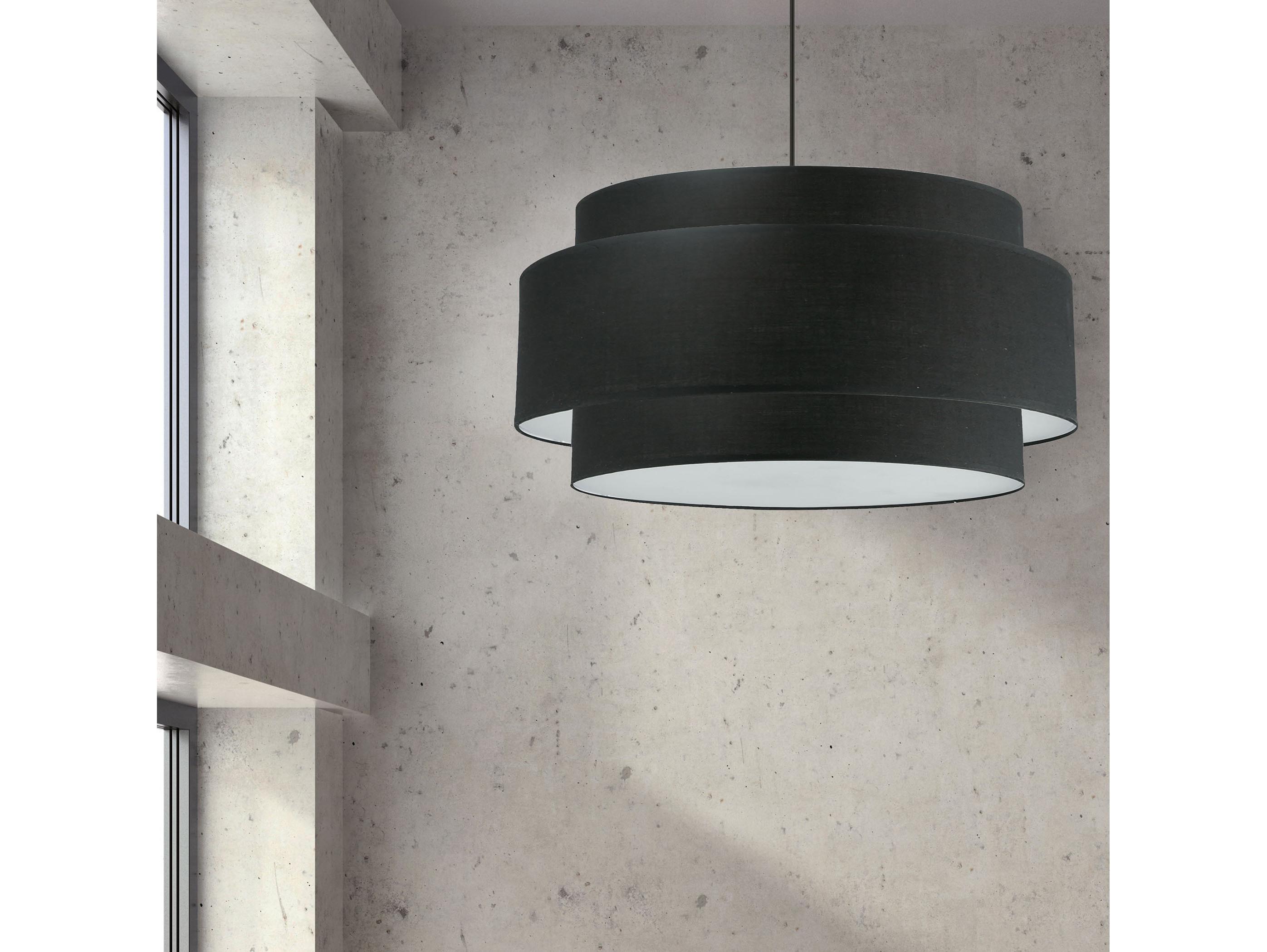 Dainolite Priya 4-Light Matte Black Drum Tiered Pendant