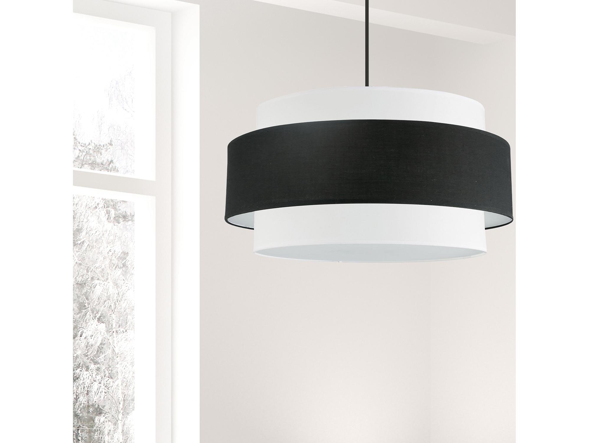 Dainolite Priya 4-Light Matte Black Drum Tiered Pendant