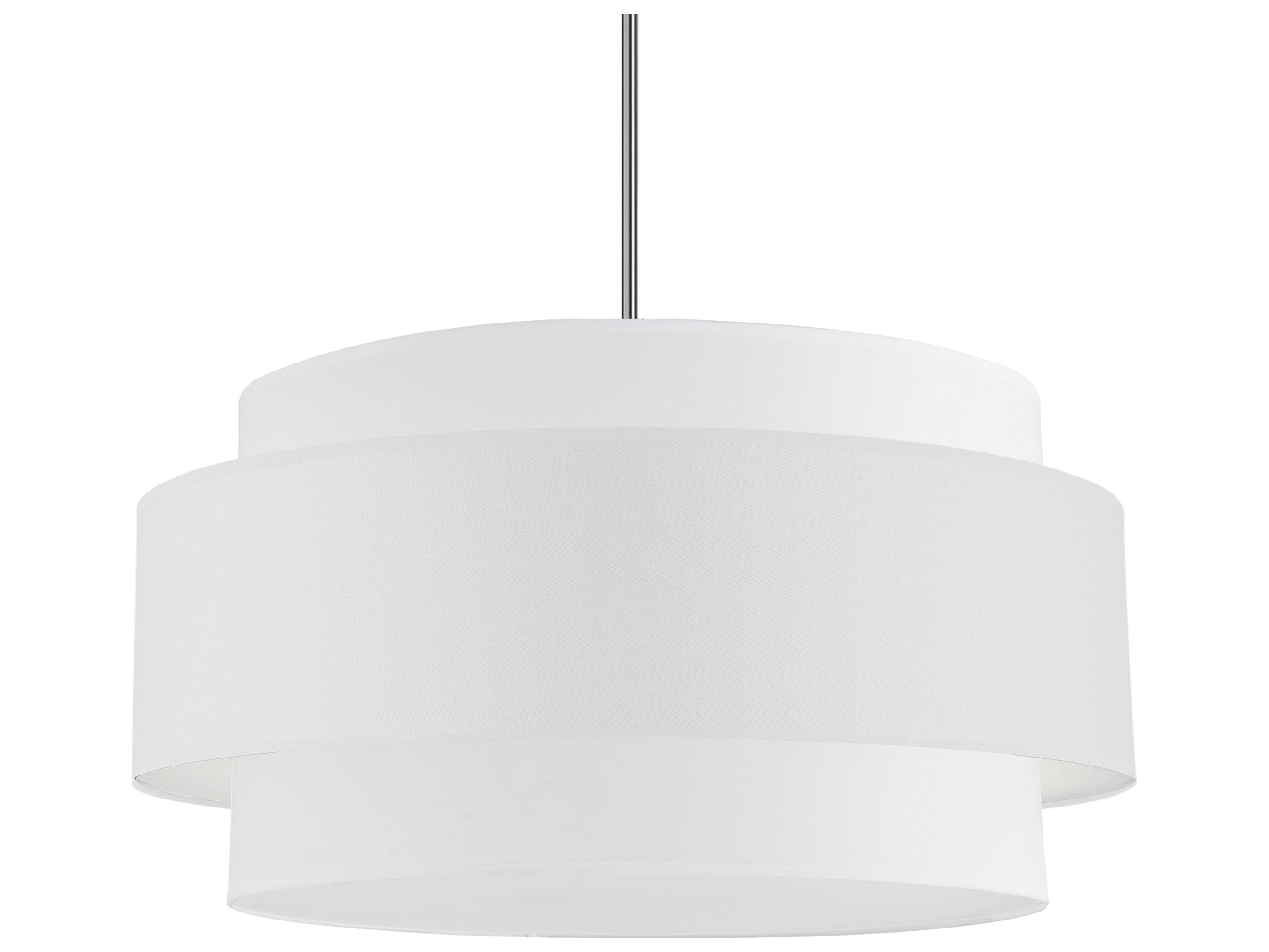 Dainolite Priya 4-Light Polished Chrome White Drum Tiered Pendant