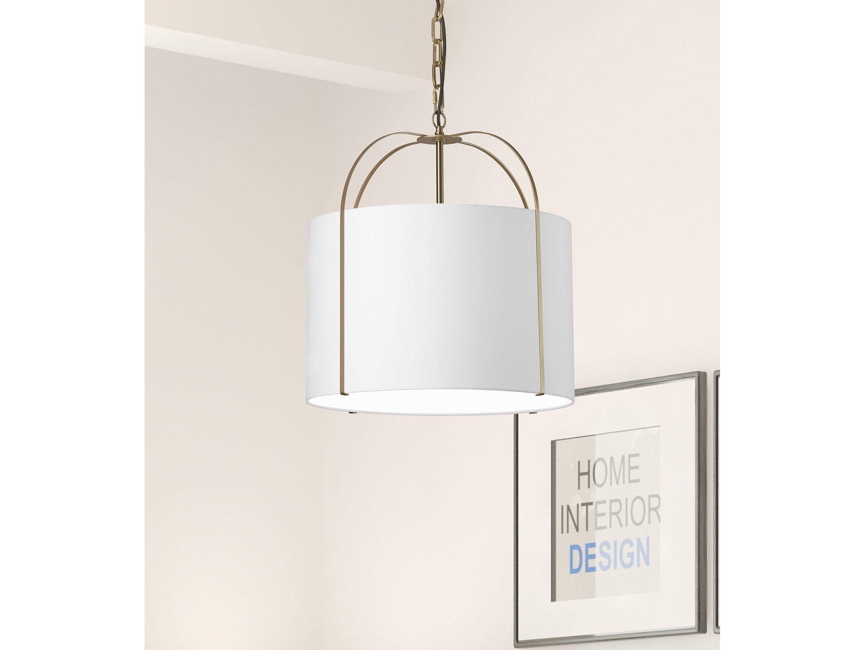 Dainolite Quincy 1-Light Gold Drum Pendant