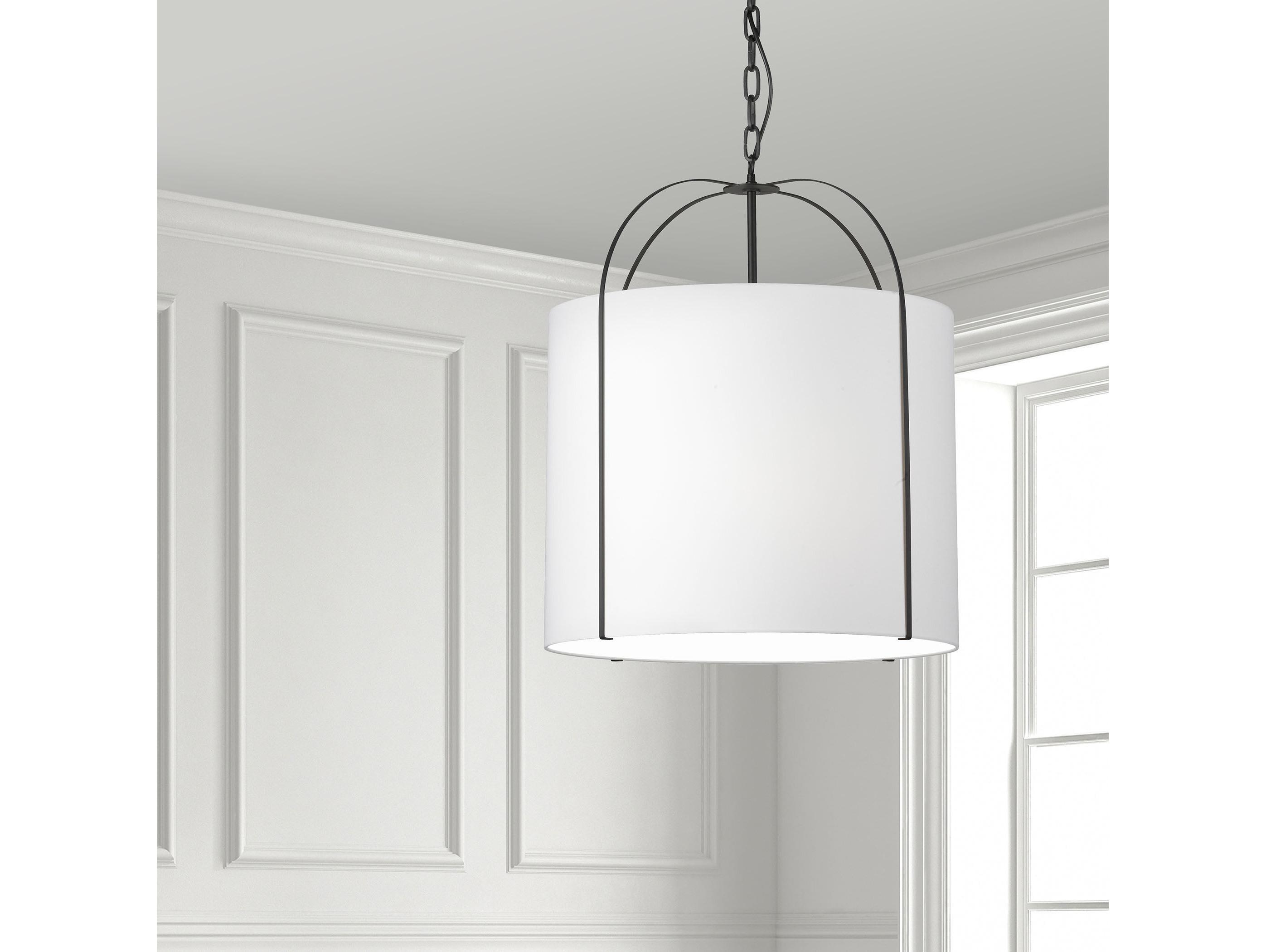 Dainolite Quincy 3-Light Matte Black Drum Pendant