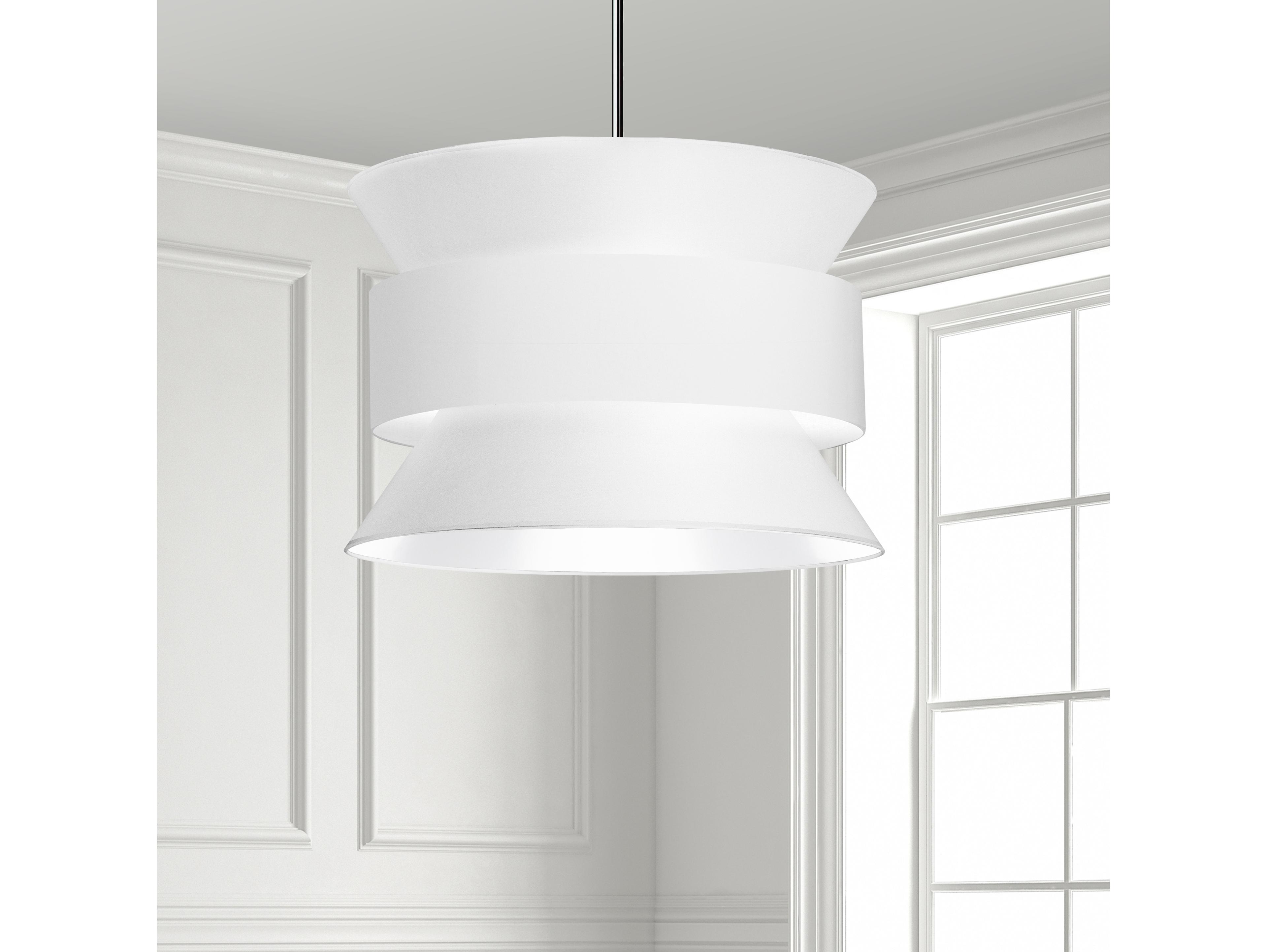 Dainolite Questa 4-Light Polished Chrome White Drum Pendant