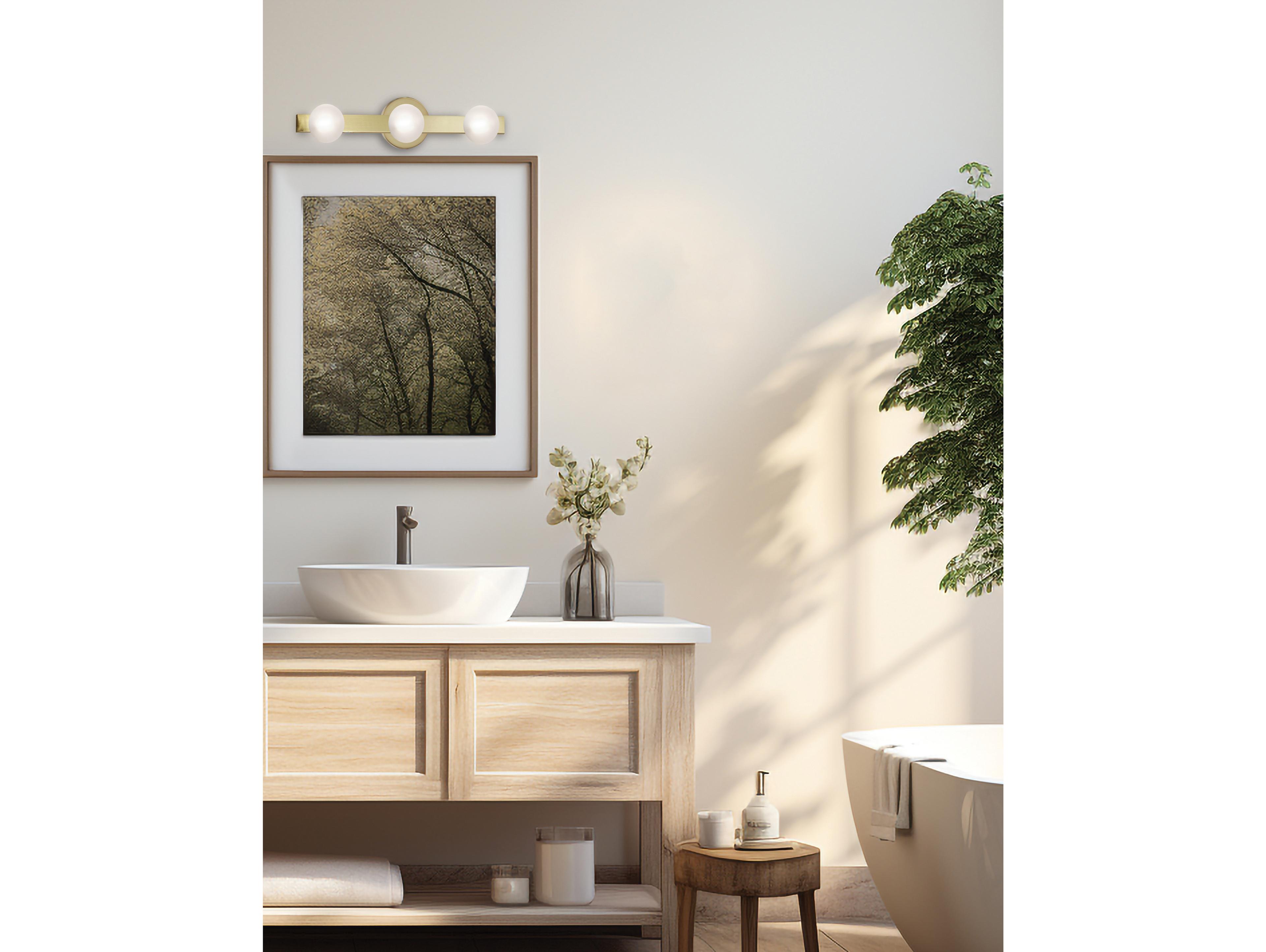 Dainolite Raleigh 3-Light Aged Brass Vanity Light