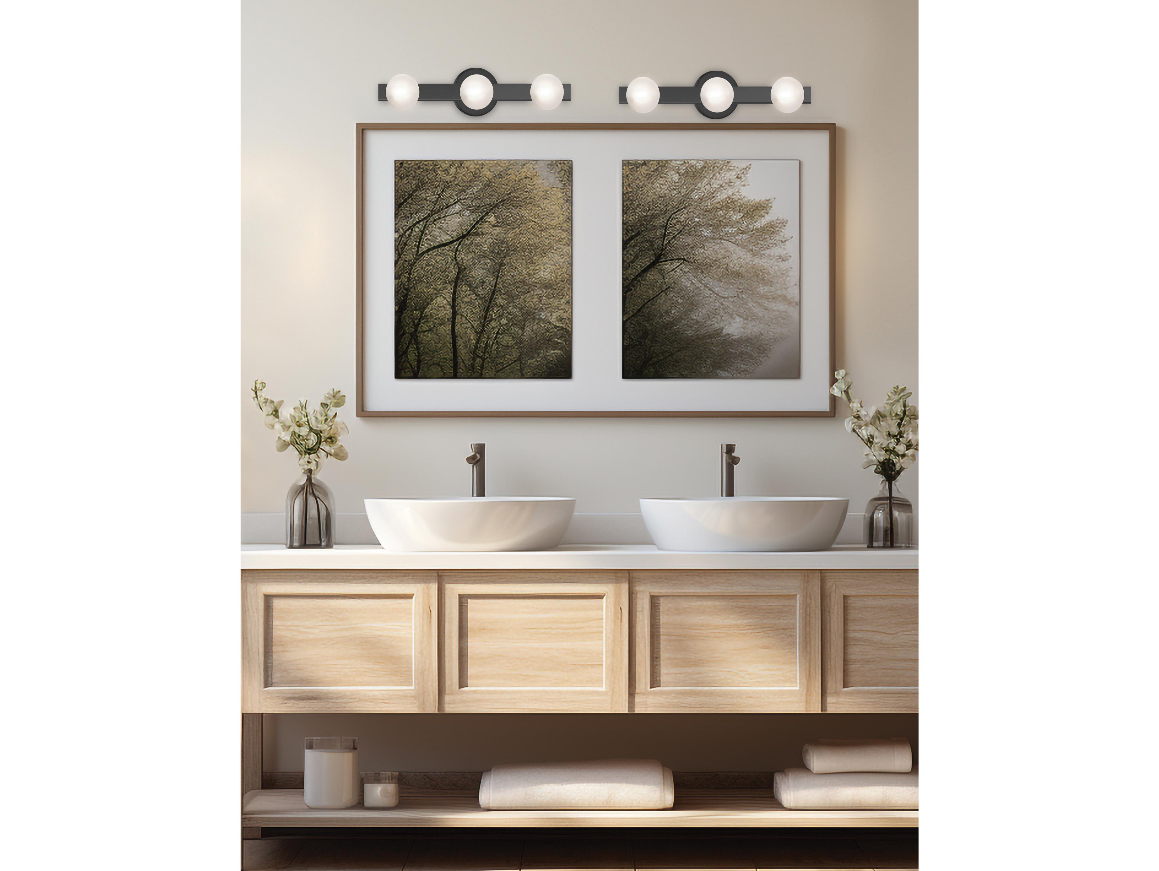 Dainolite Raleigh 3-Light Matte Black Vanity Light