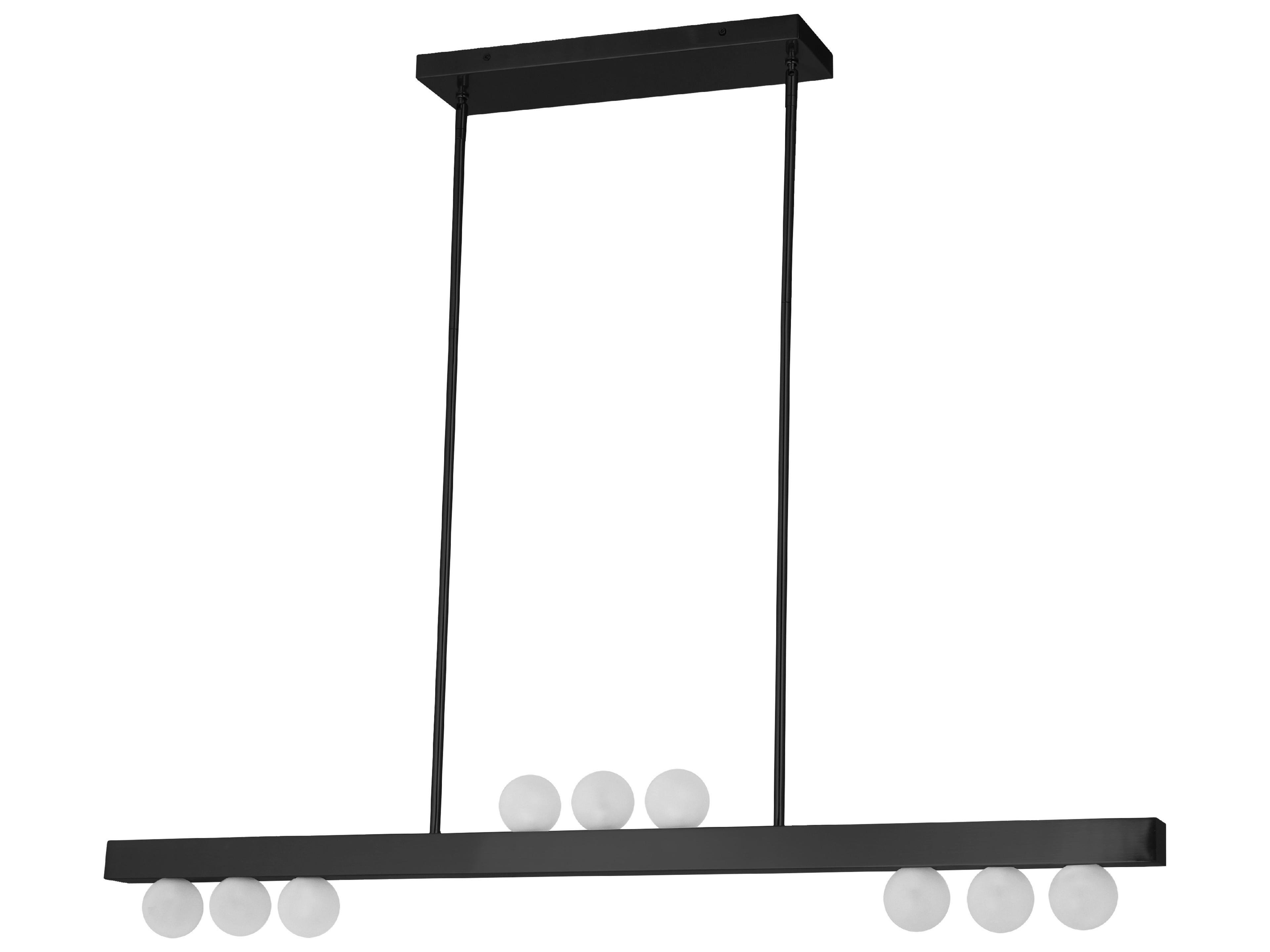 Dainolite Raleigh 9-Light Matte Black Globe Linear Island Pendant