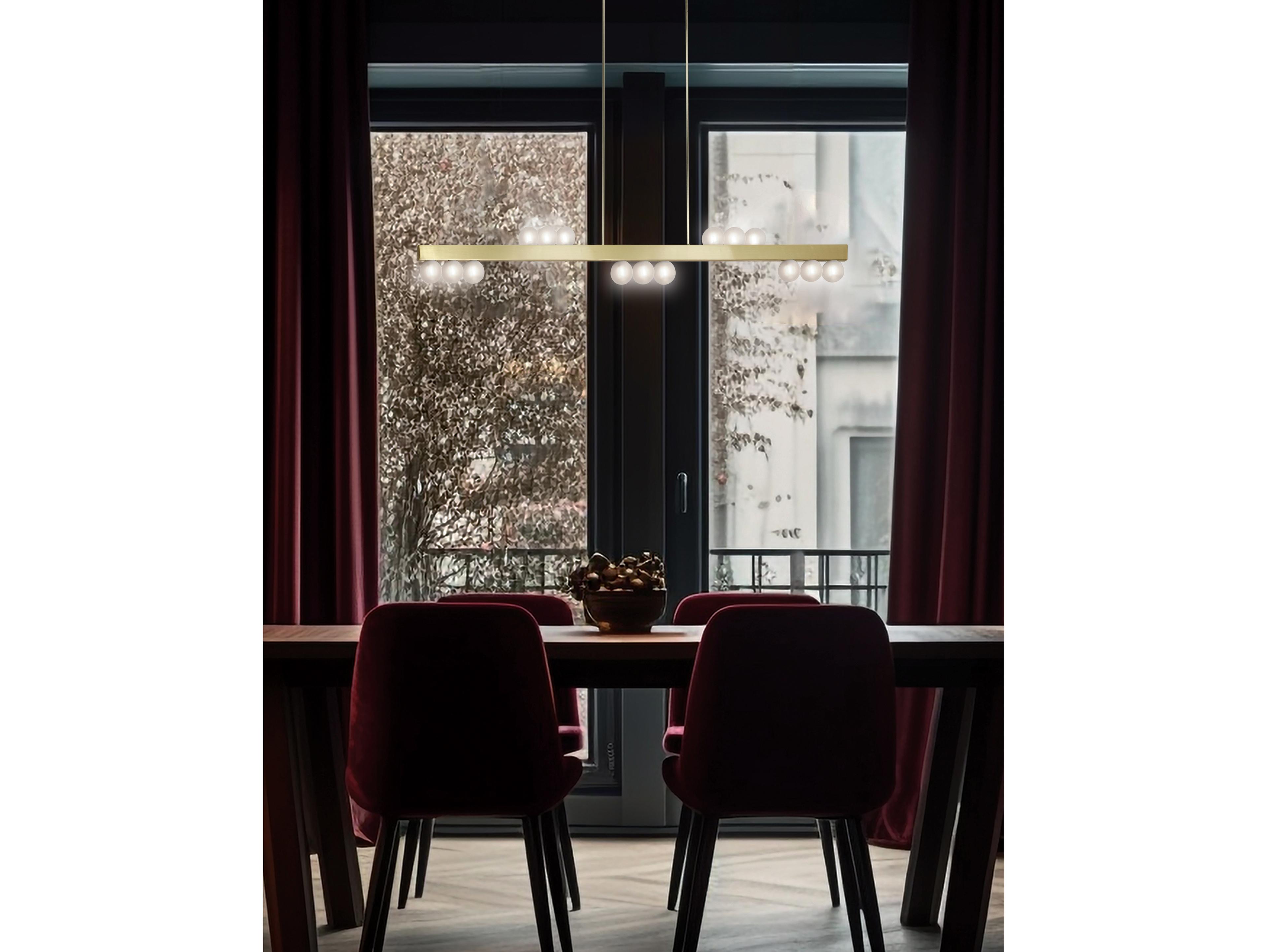 Dainolite Raleigh 15-Light Aged Brass Linear Island Pendant
