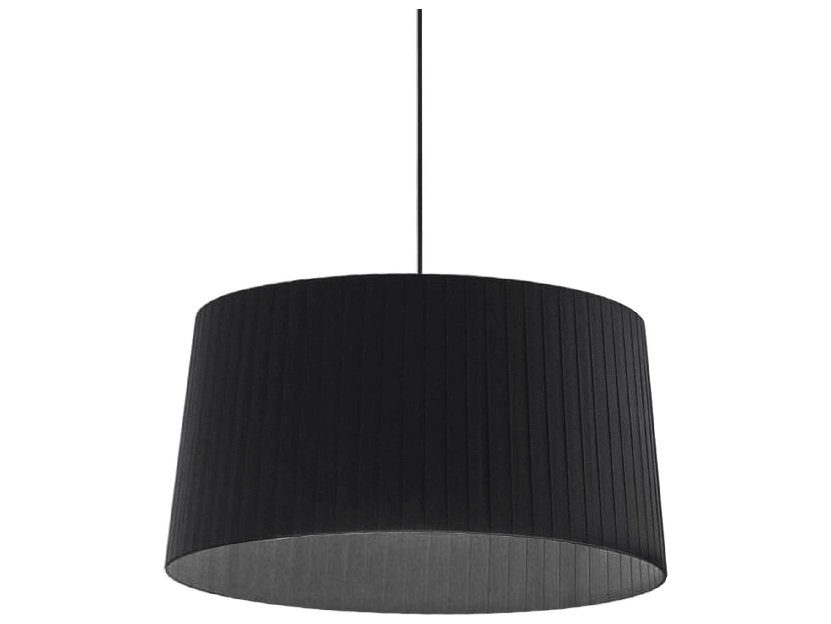 Dainolite Ramira 1-Light Matte Black Drum Pendant
