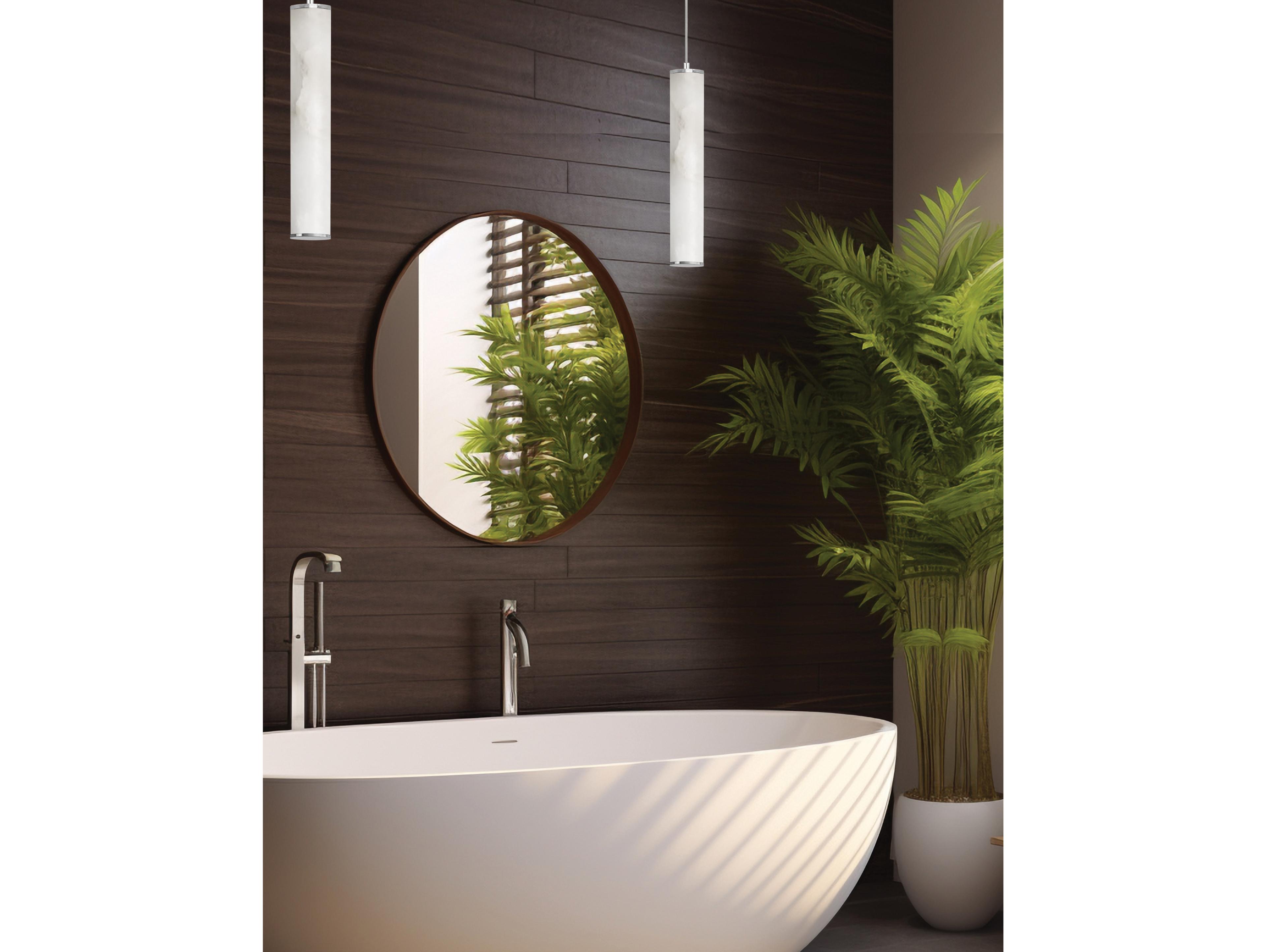 Dainolite Reuben 1-Light White Polished Chrome Cylinder Mini Pendant