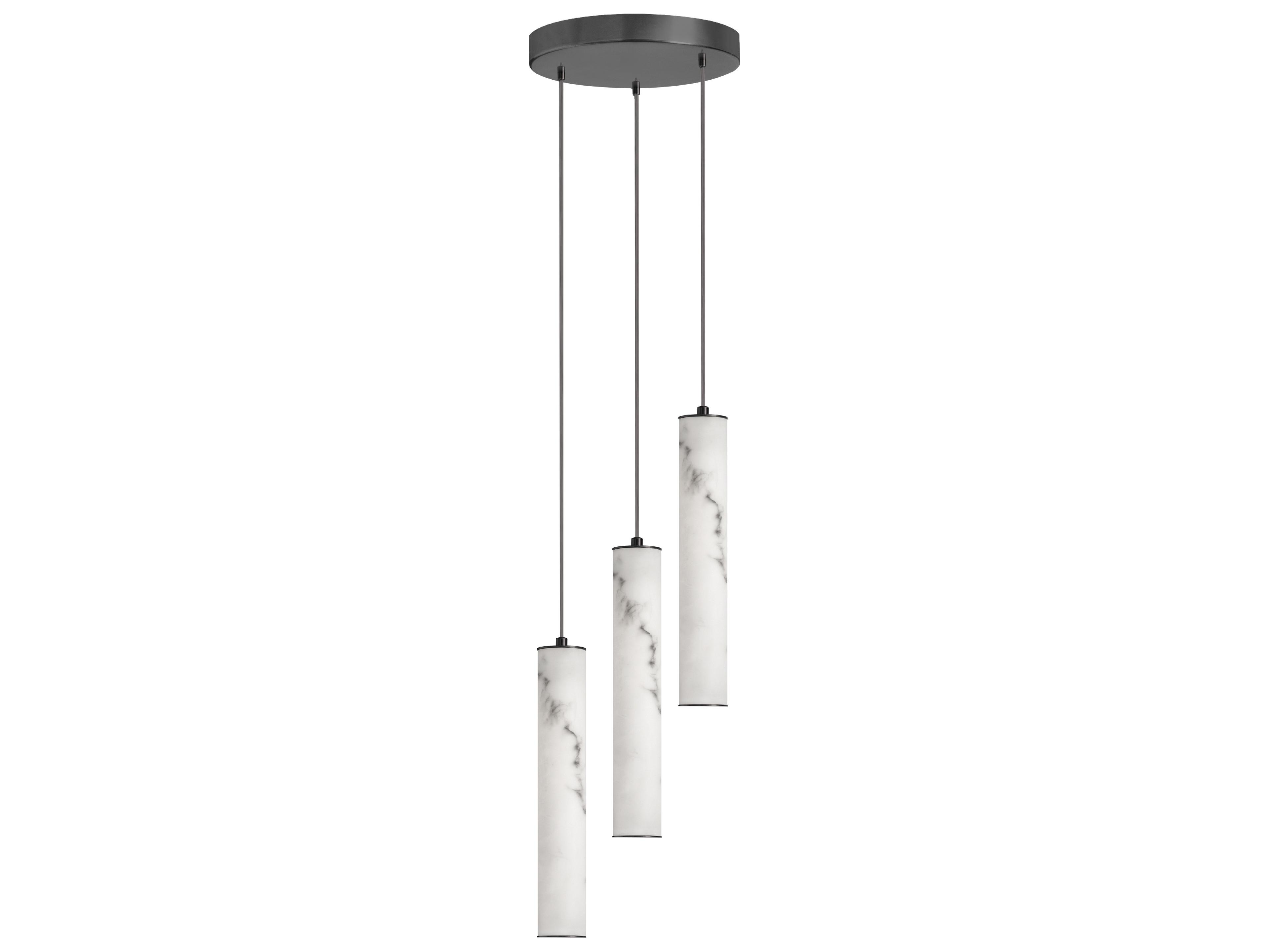 Dainolite Reuben 3-Light White Matte Black Cylinder Mini Pendant