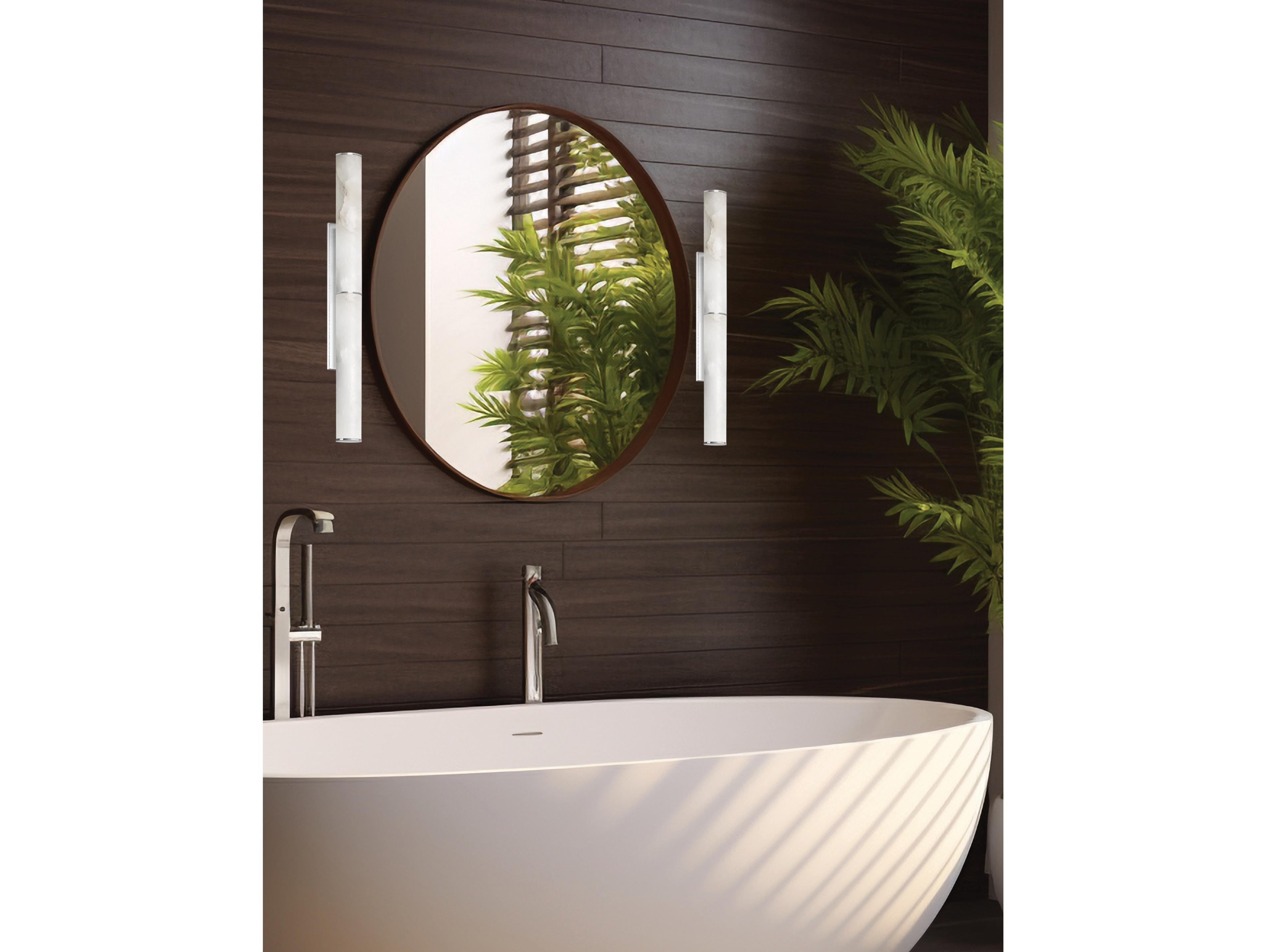 Dainolite Reuben 1-Light White Polished Chrome Wall Sconce