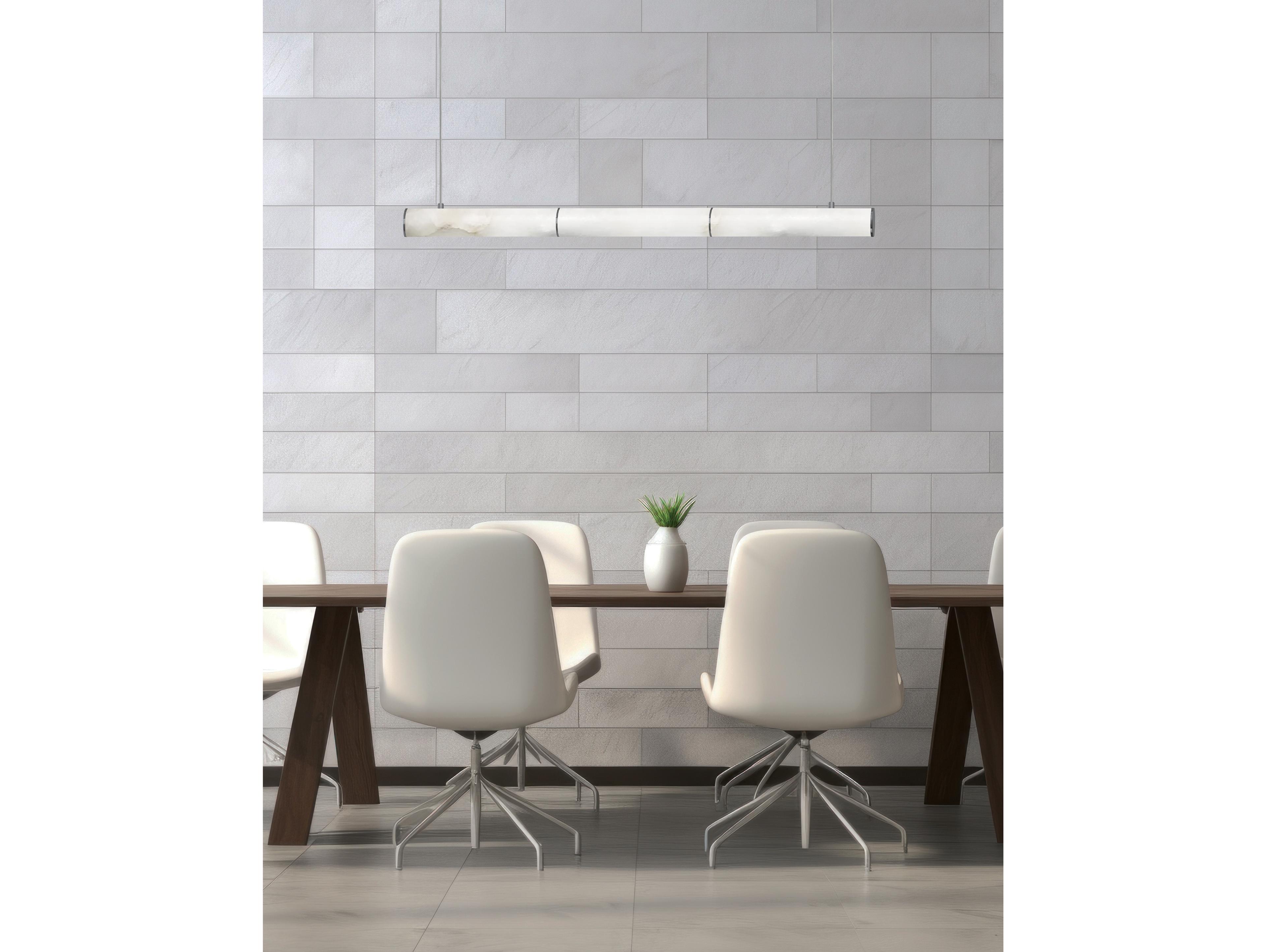 Dainolite Reuben 1-Light White Matte Black Cylinder Linear Island Pendant