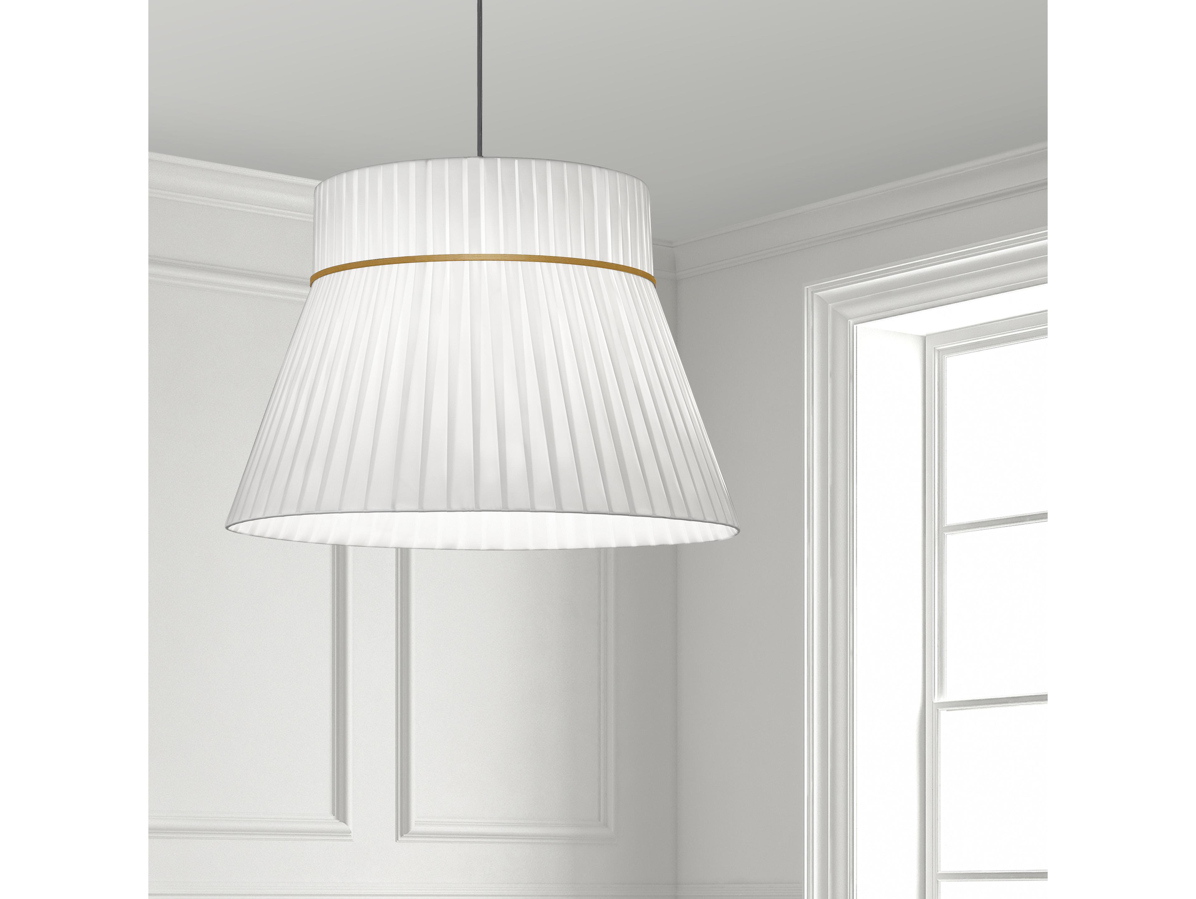 Dainolite Rochelle 1-Light White Aged Brass Pendant