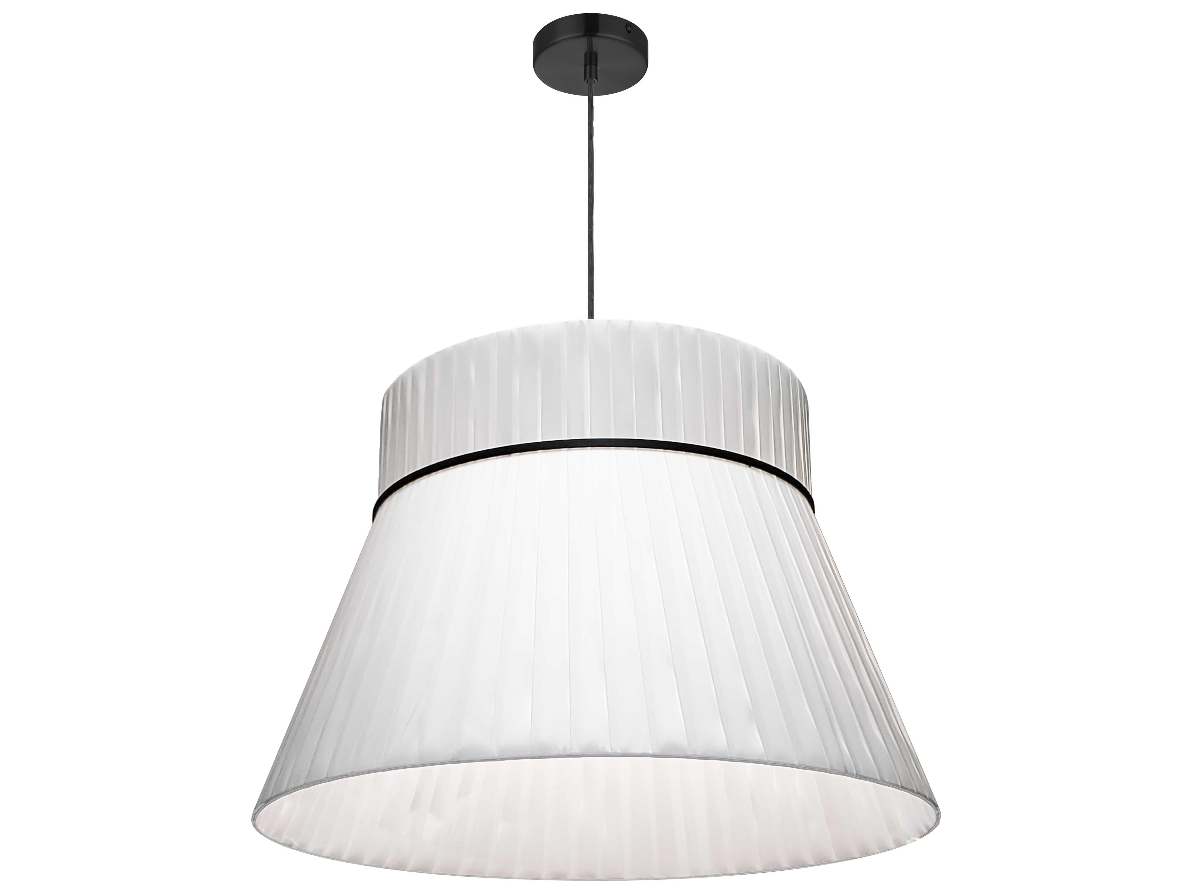Dainolite Rochelle 1-Light White Black Pendant