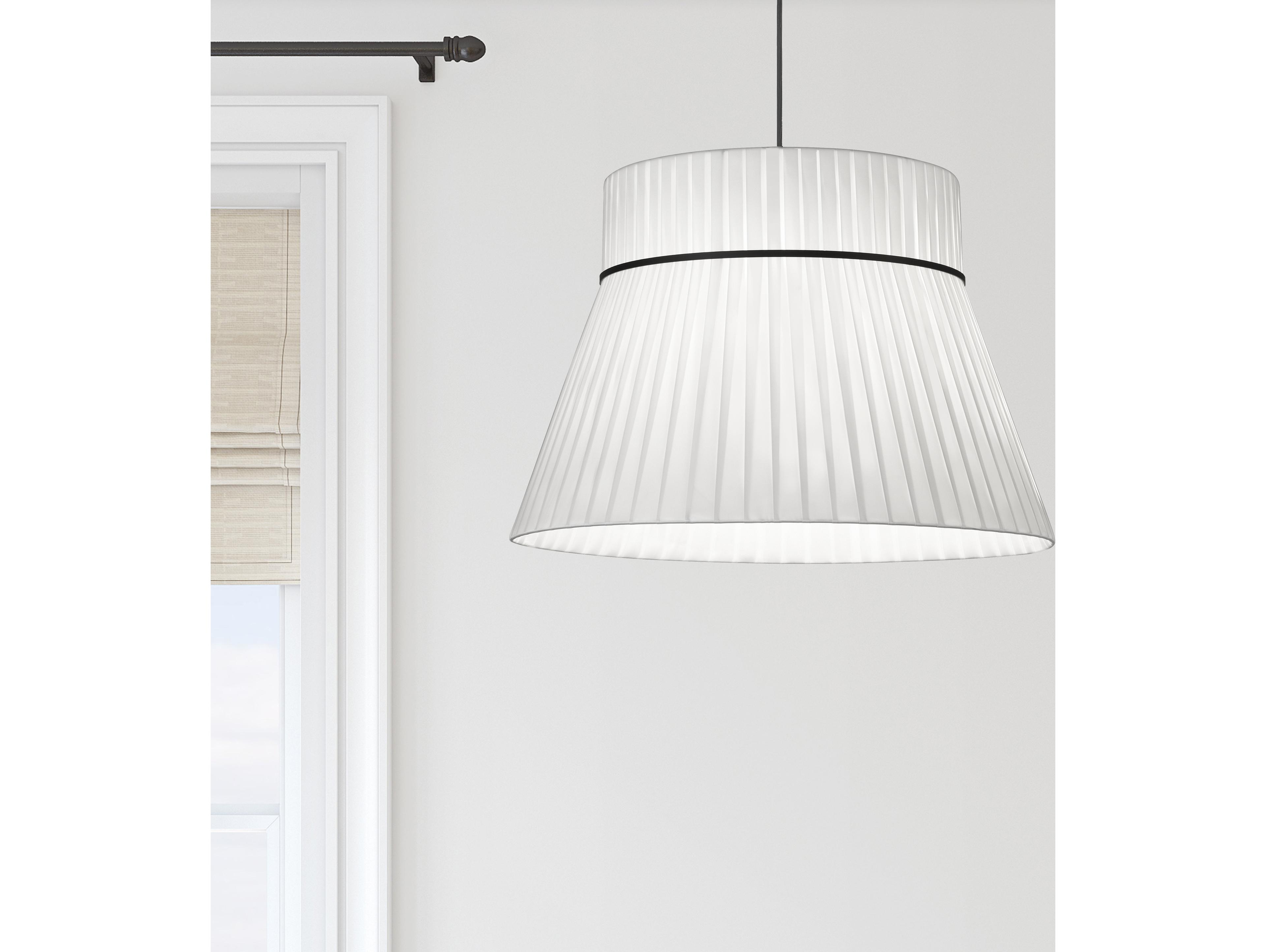 Dainolite Rochelle 1-Light White Black Pendant