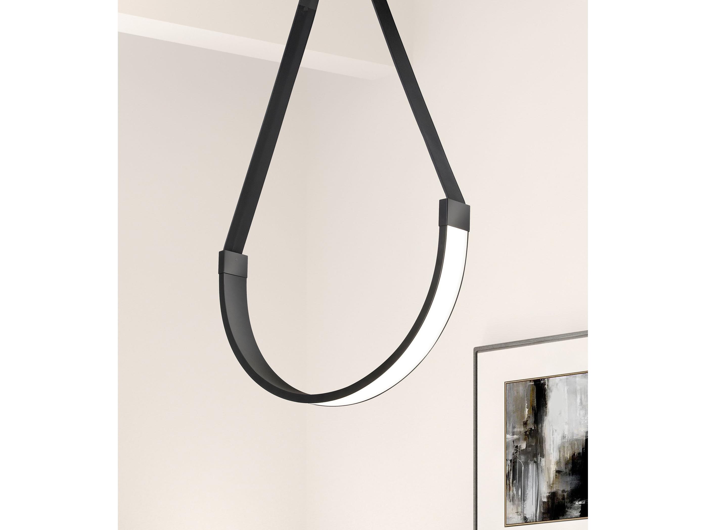 Dainolite Regan 1-Light Matte Black White Linear Pendant