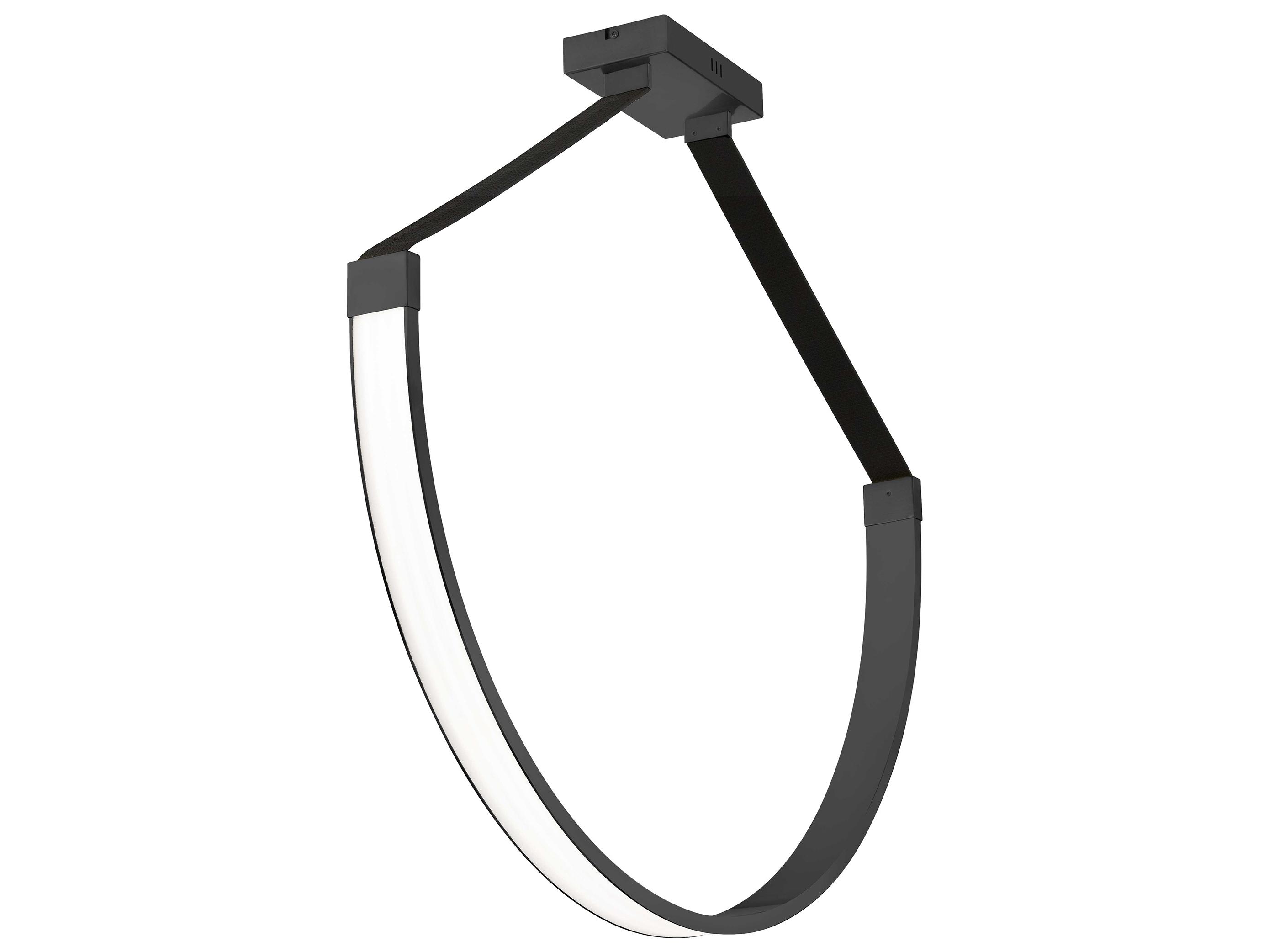 Dainolite Regan 1-Light Matte Black White Linear Pendant