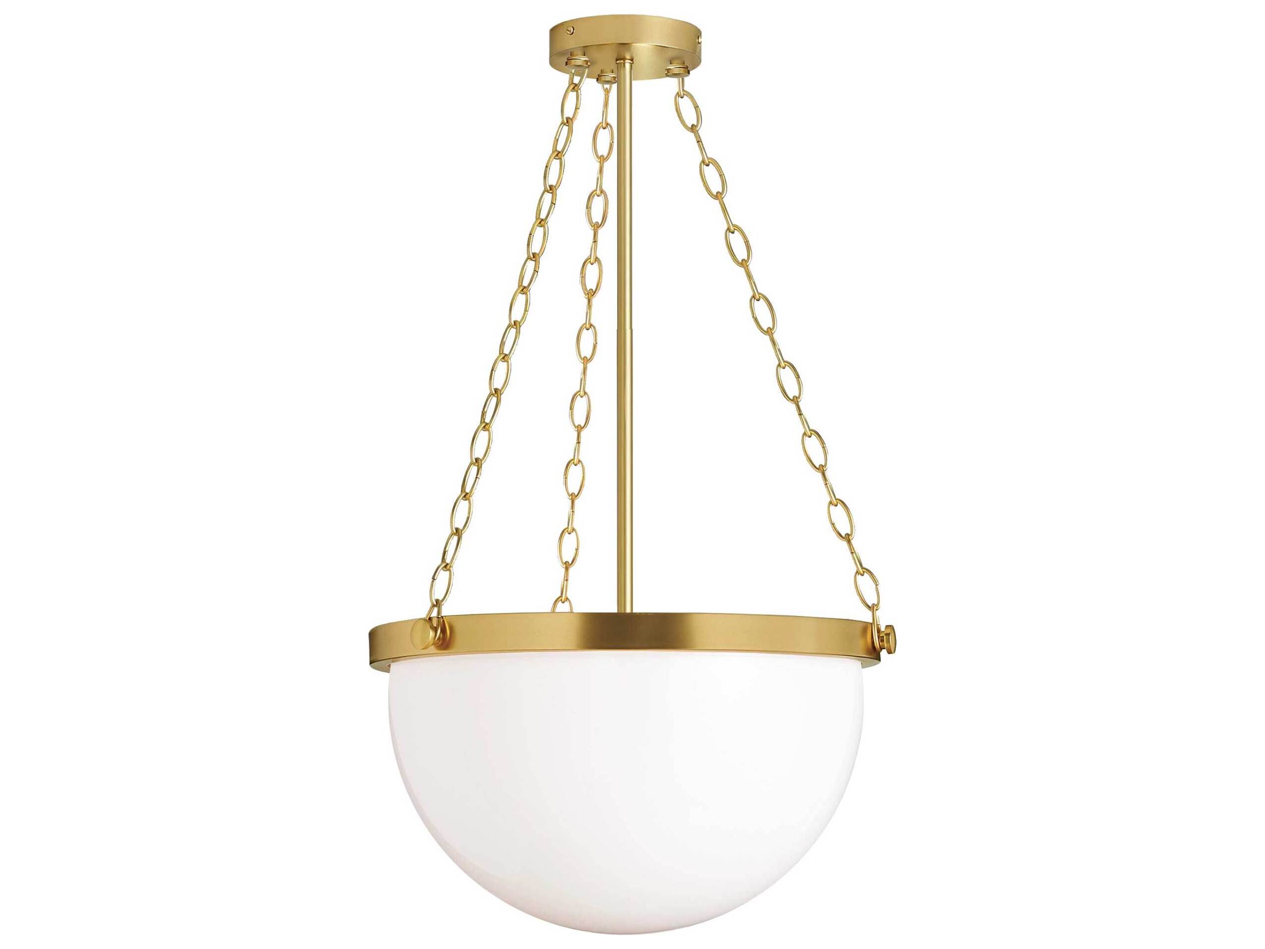 Dainolite Rhonda 1-Light Aged Brass Bowl Pendant