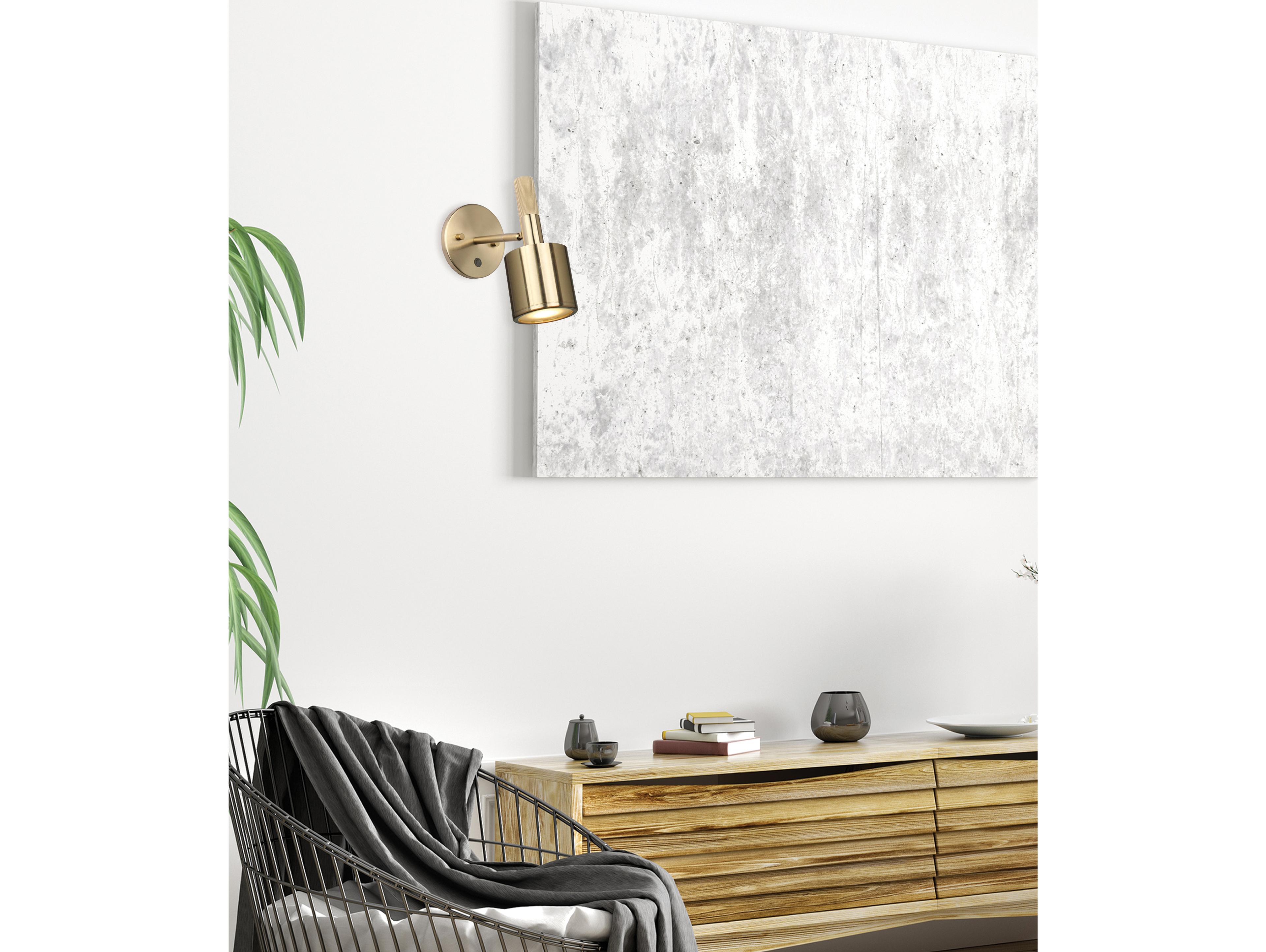 Dainolite Rhoswen 1-Light Aged Brass Wall Sconce