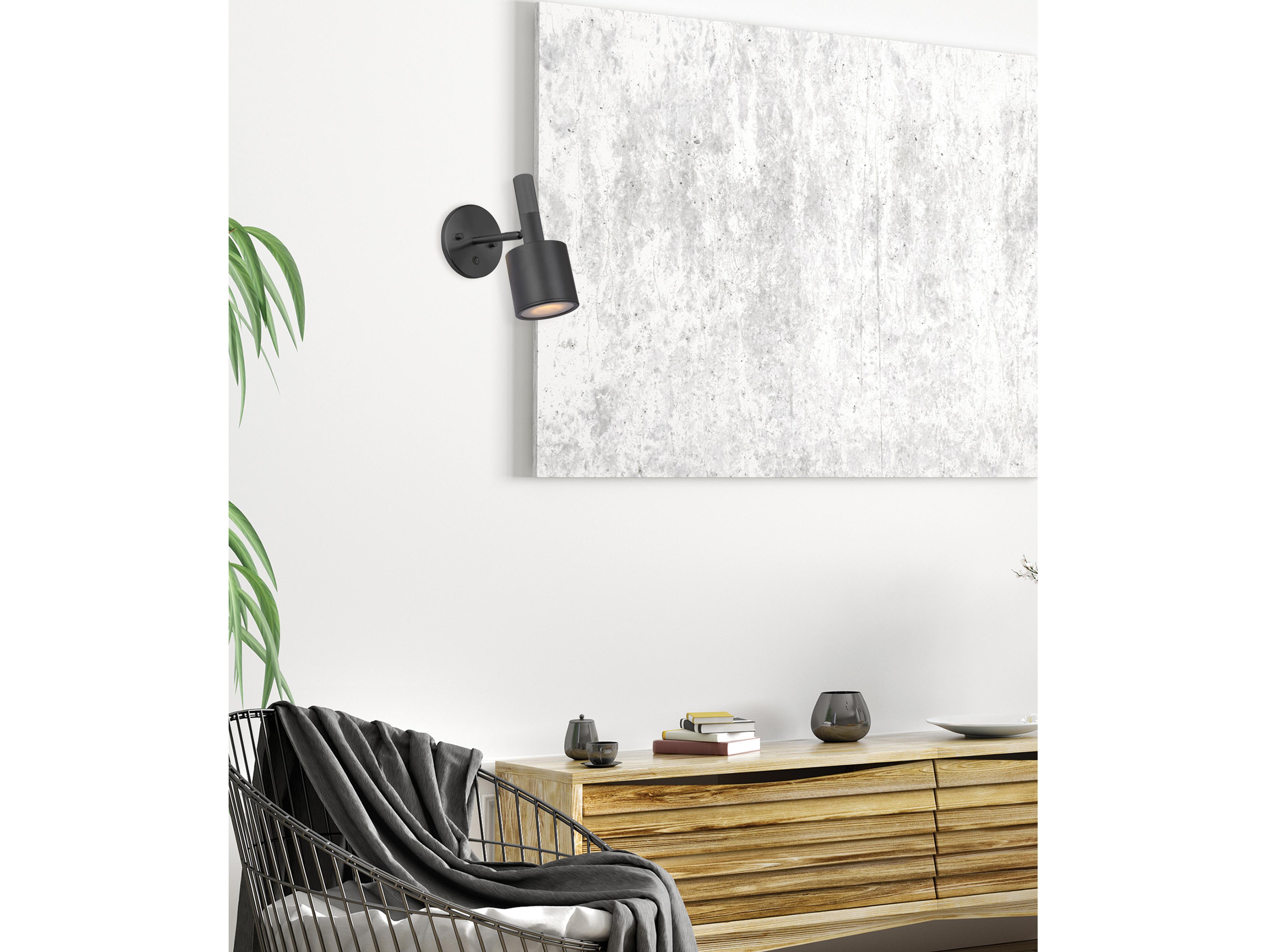 Dainolite Rhoswen 1-Light Matte Black Wall Sconce