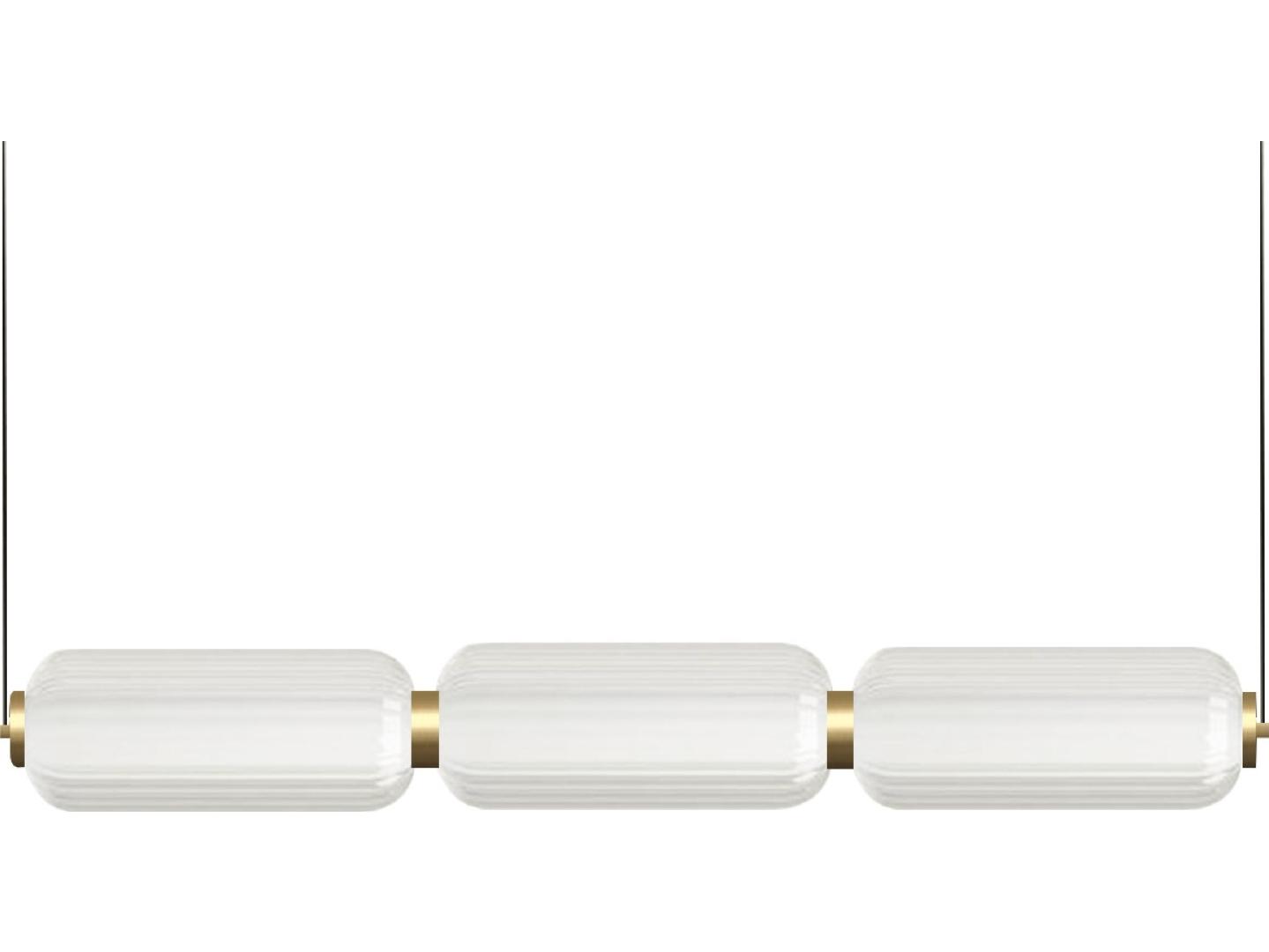 Dainolite Ramona 1-Light Aged Brass Linear Island Pendant