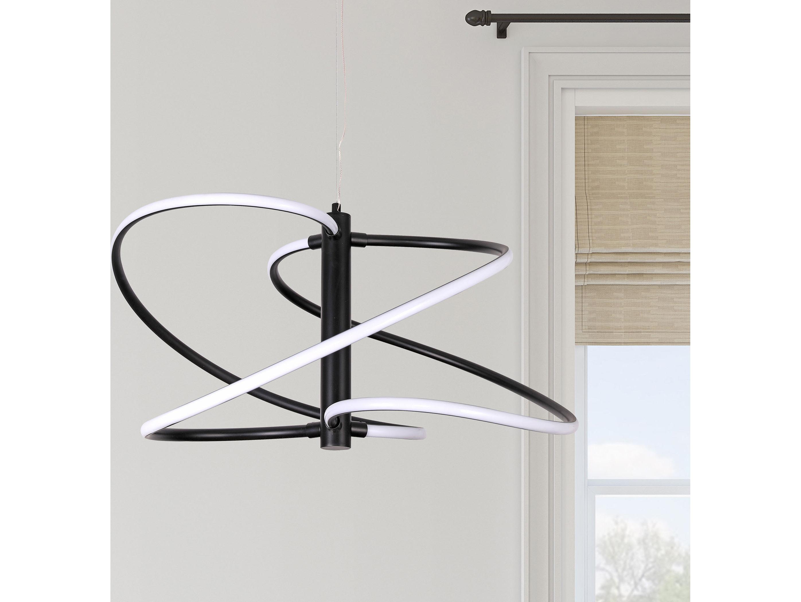 Dainolite Romy 1-Light Matte Black White Pendant