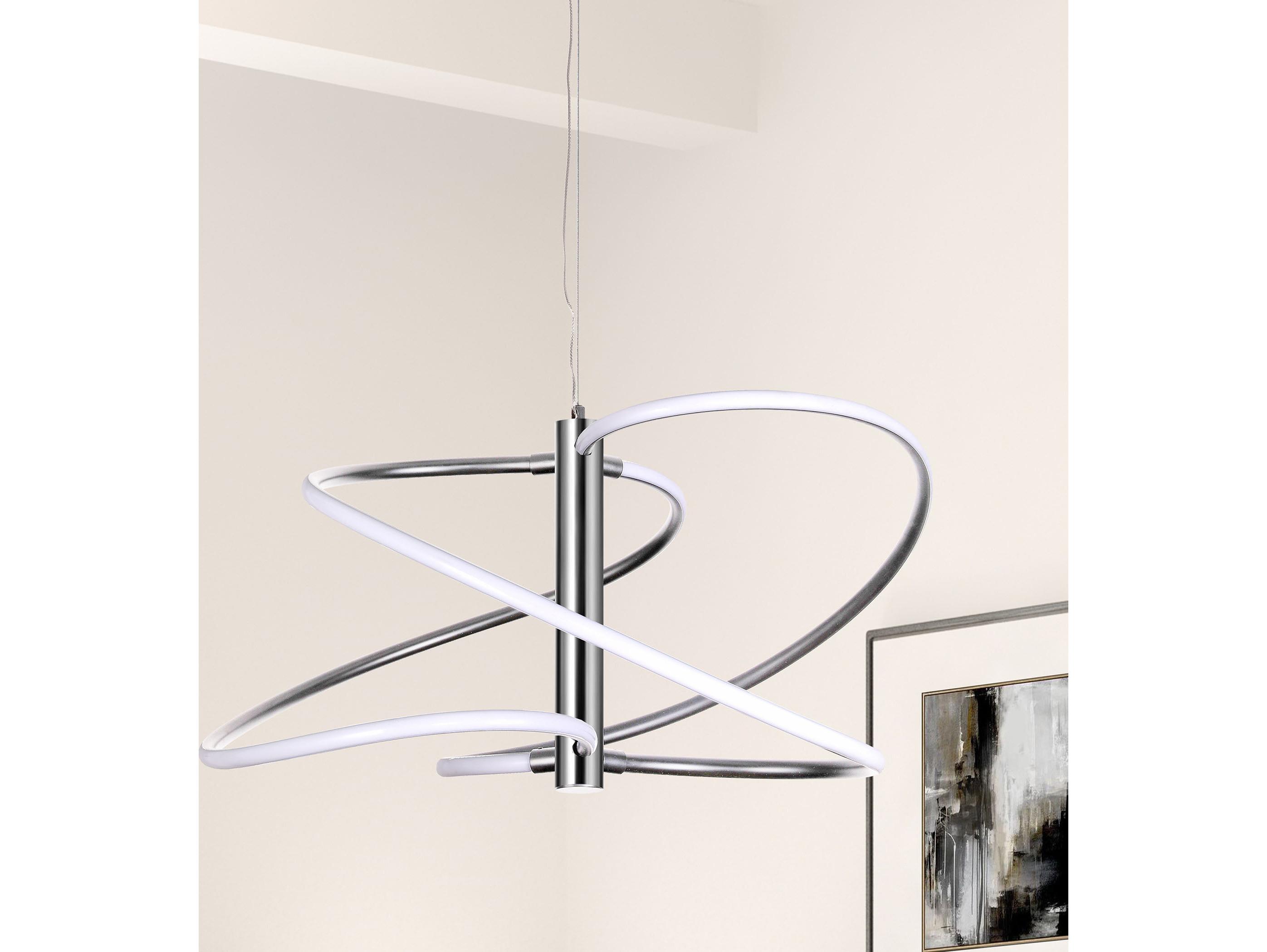 Dainolite Romy 1-Light Polished Chrome White Pendant