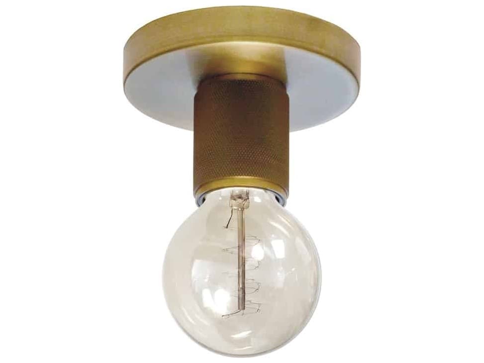 Dainolite Roswell 1-Light Aged Brass Flush Mount